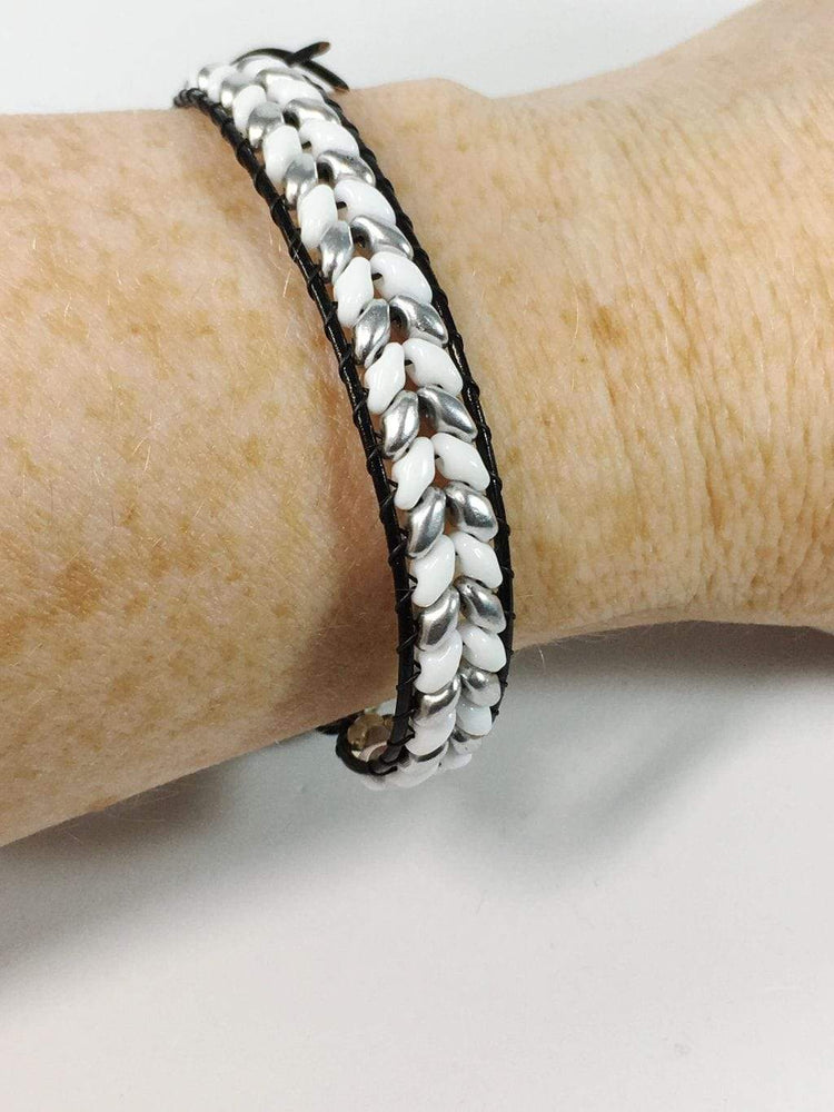 Handmade Herringbone Beaded Wrap Bracelet