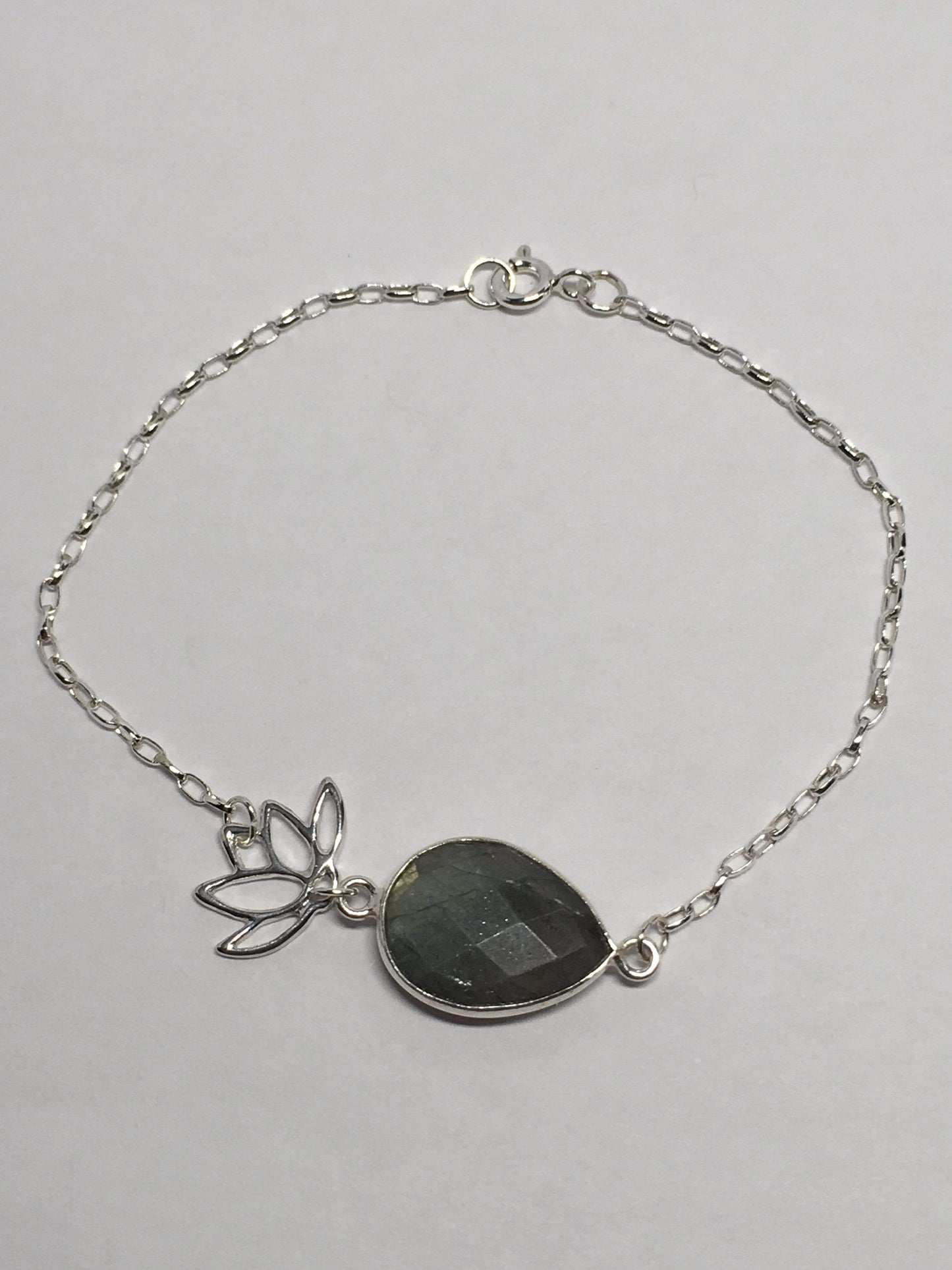 Bracelet Labradorite Lotus Bracelet Jewelz Galore Silver Labradorite Lotus Bracelet | Jewelz Galore | Jewellery Online