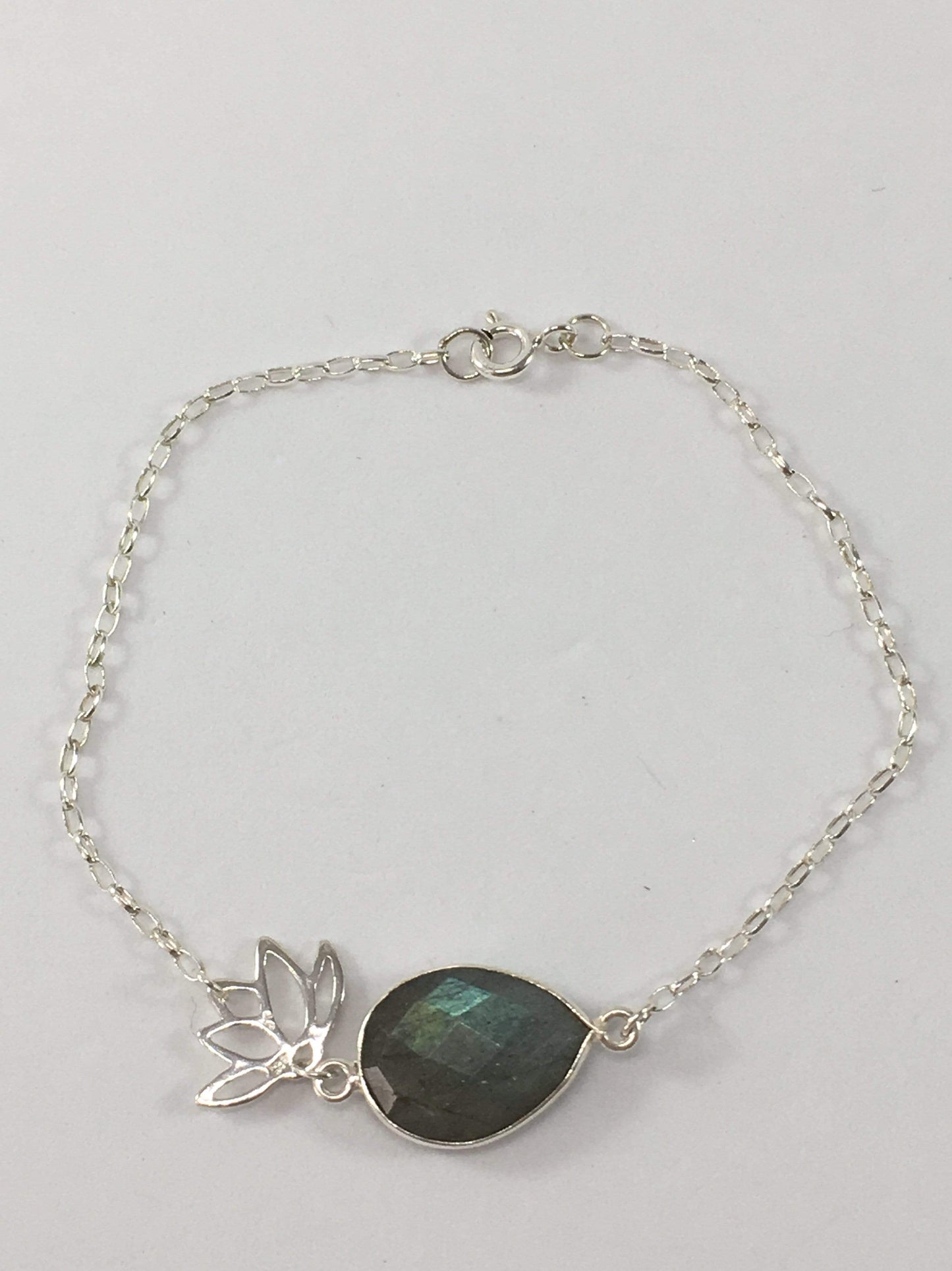 Bracelet Labradorite Lotus Bracelet Jewelz Galore Silver Labradorite Lotus Bracelet | Jewelz Galore | Jewellery Online