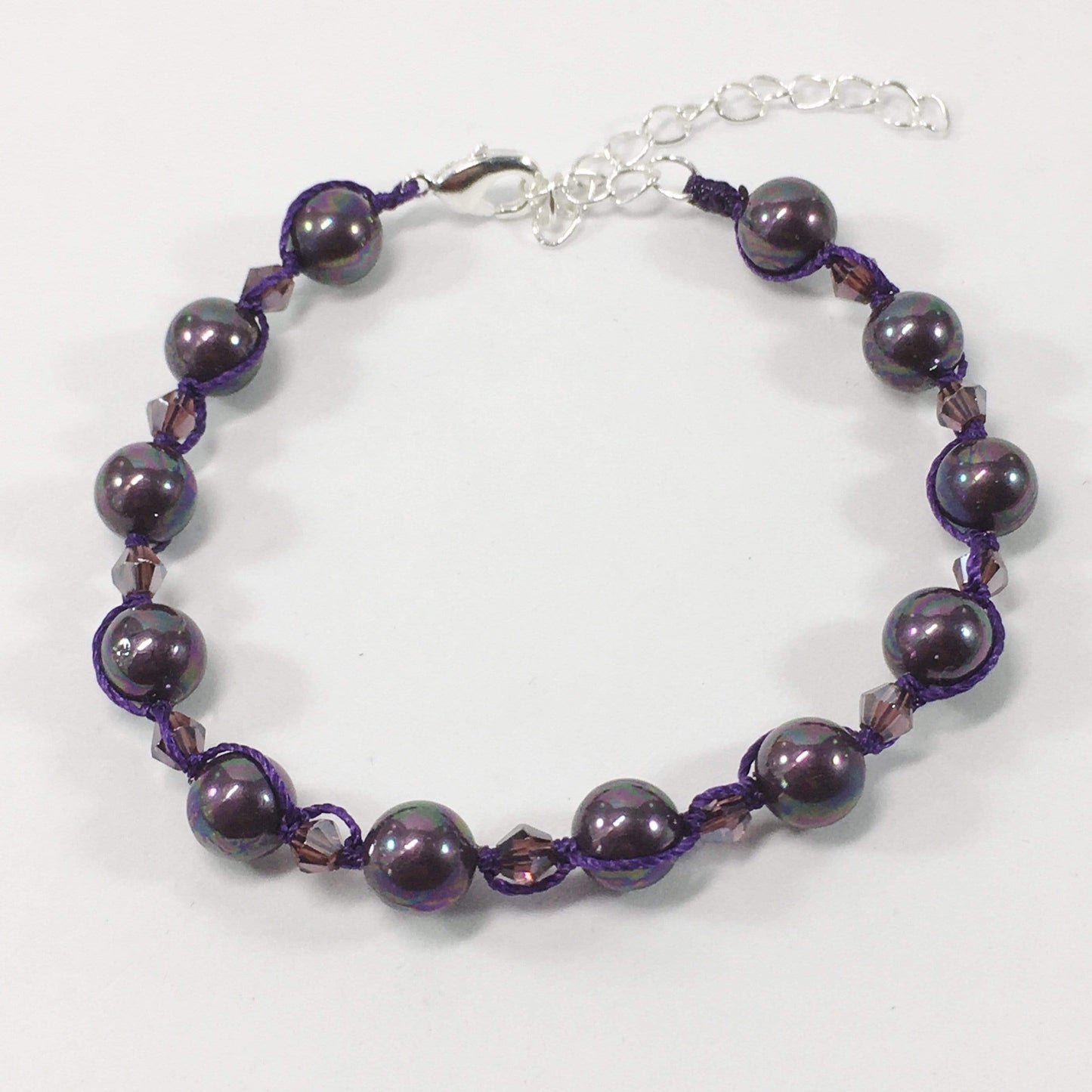 Bracelet Plum Pearl And Crystal Knotted Bracelet Jewelz Galore Pearl Knotted Bracelet | Jewelz Galore | Jewellery