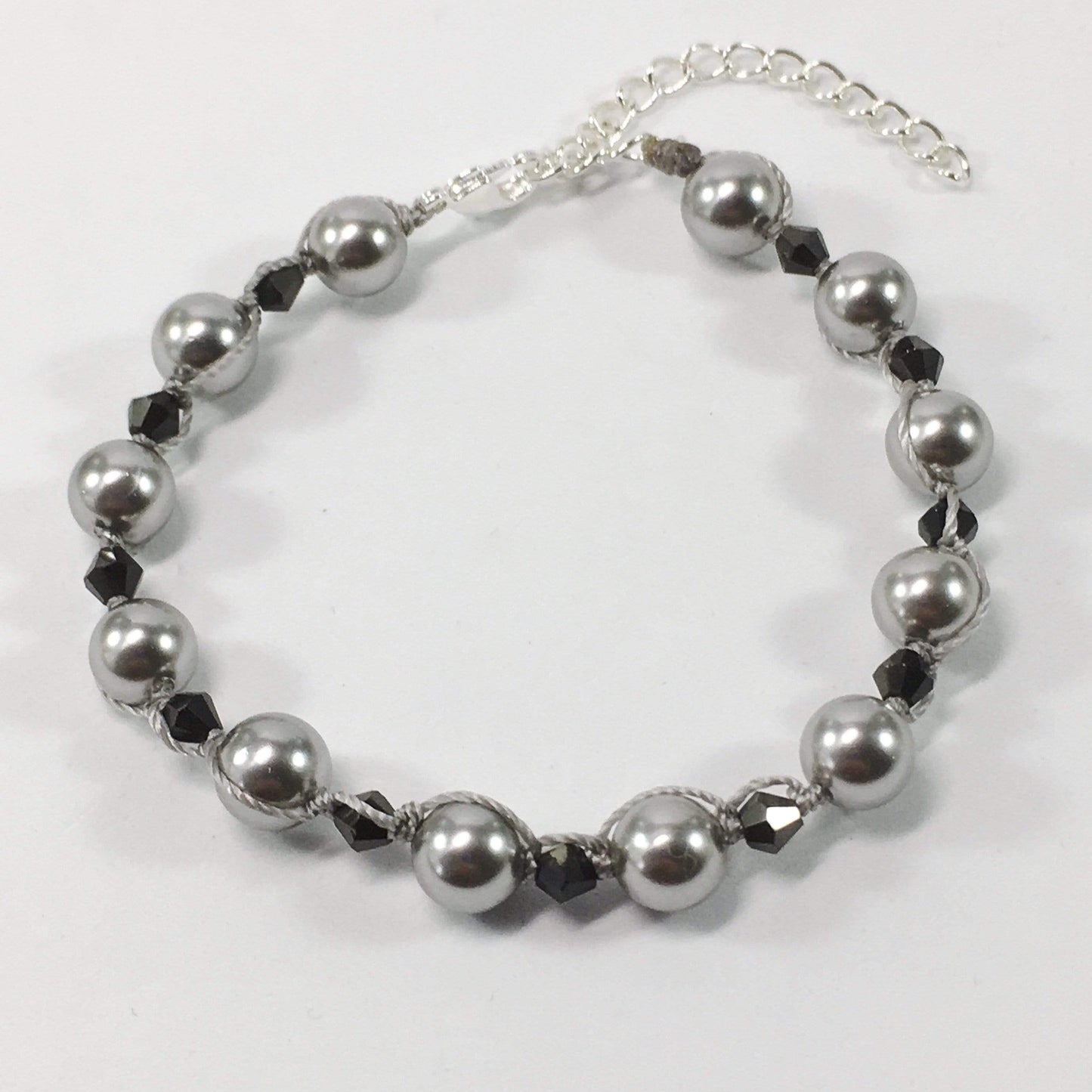 Bracelet Silver Pearl And Crystal Knotted Bracelet Jewelz Galore Pearl Knotted Bracelet | Jewelz Galore | Jewellery