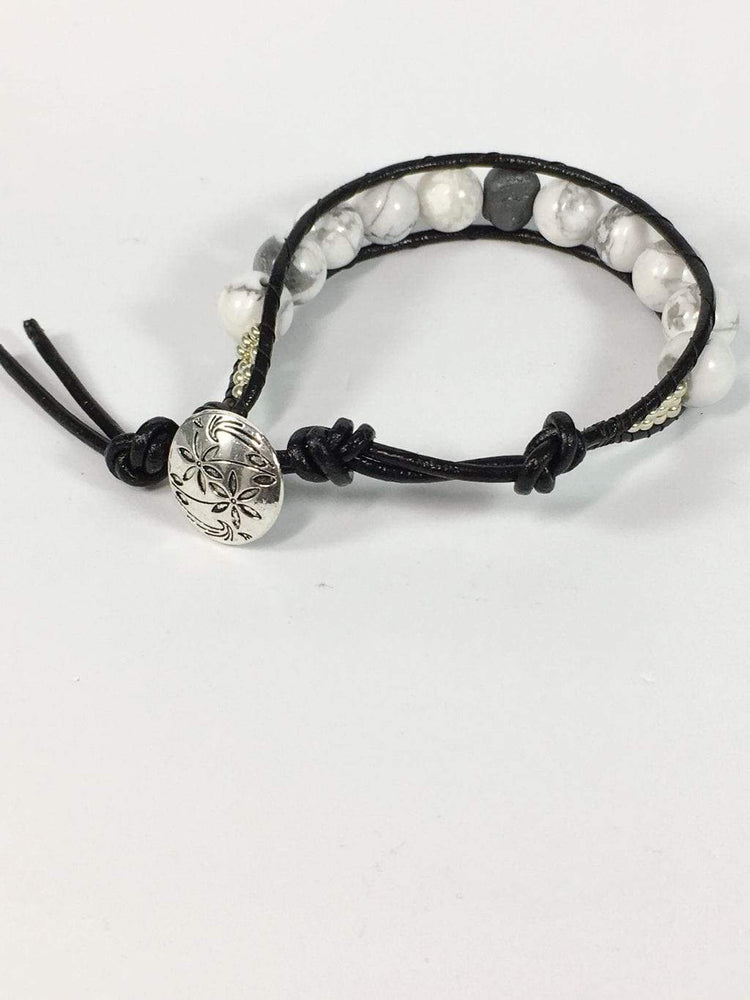 Handmade White Howlite Gemstone Wrap Bracelet