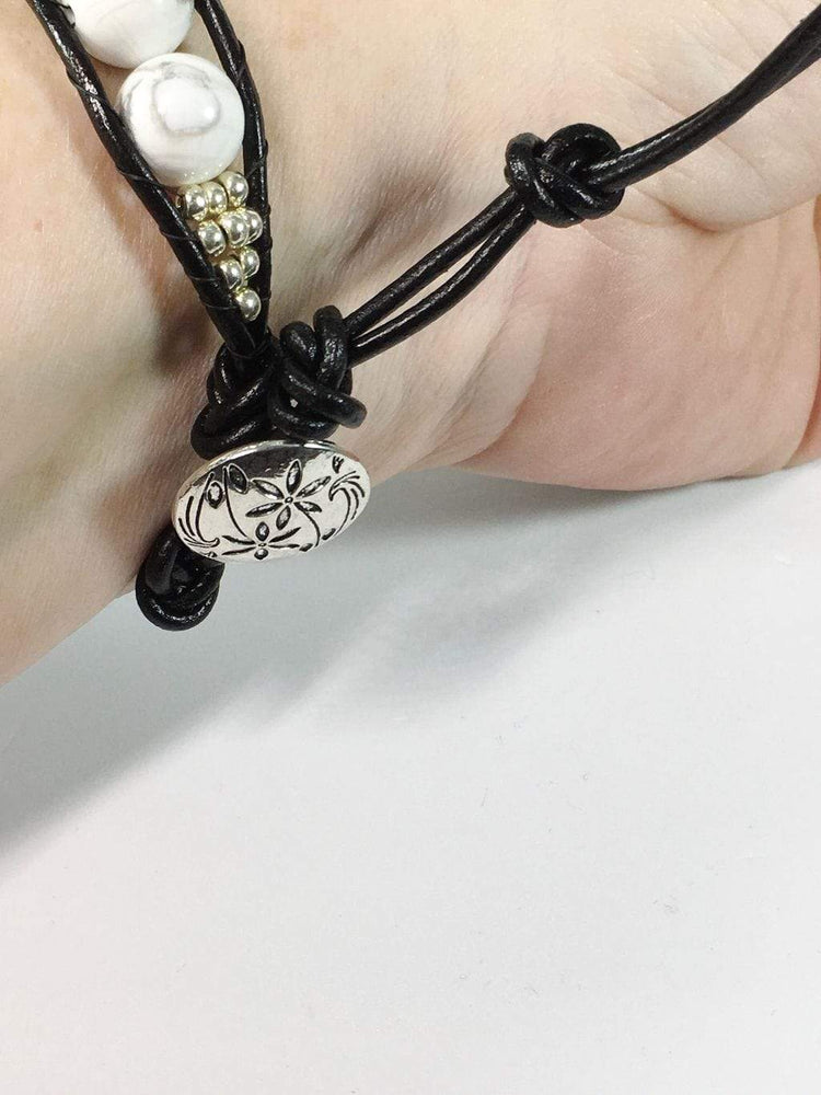 Handmade White Howlite Gemstone Wrap Bracelet