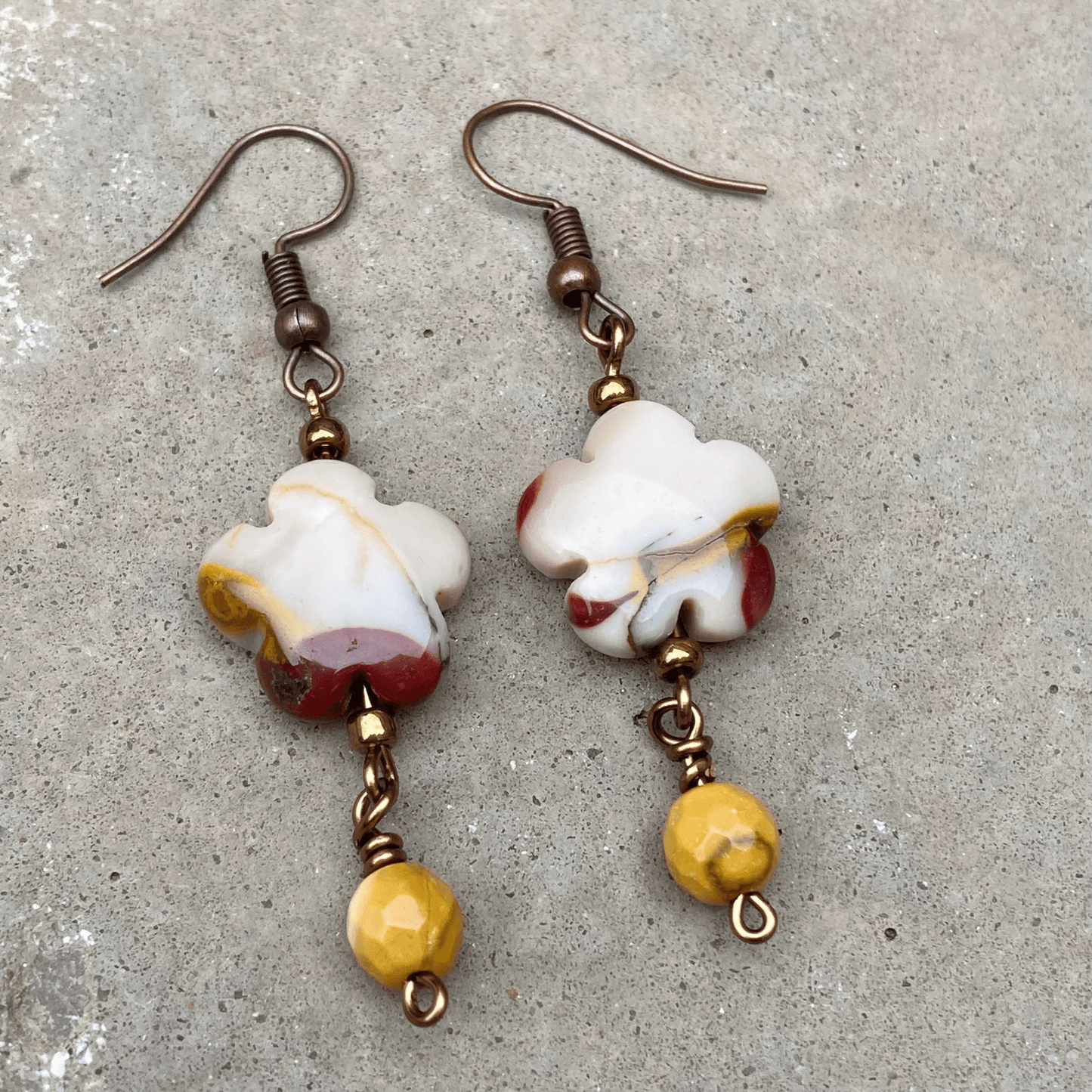 Earrings 2 Mookaite Flower Earrings Jewelz Galore Handmade Mookaite Gemstone Flower Earrings | Jewelz Galore | jewellery