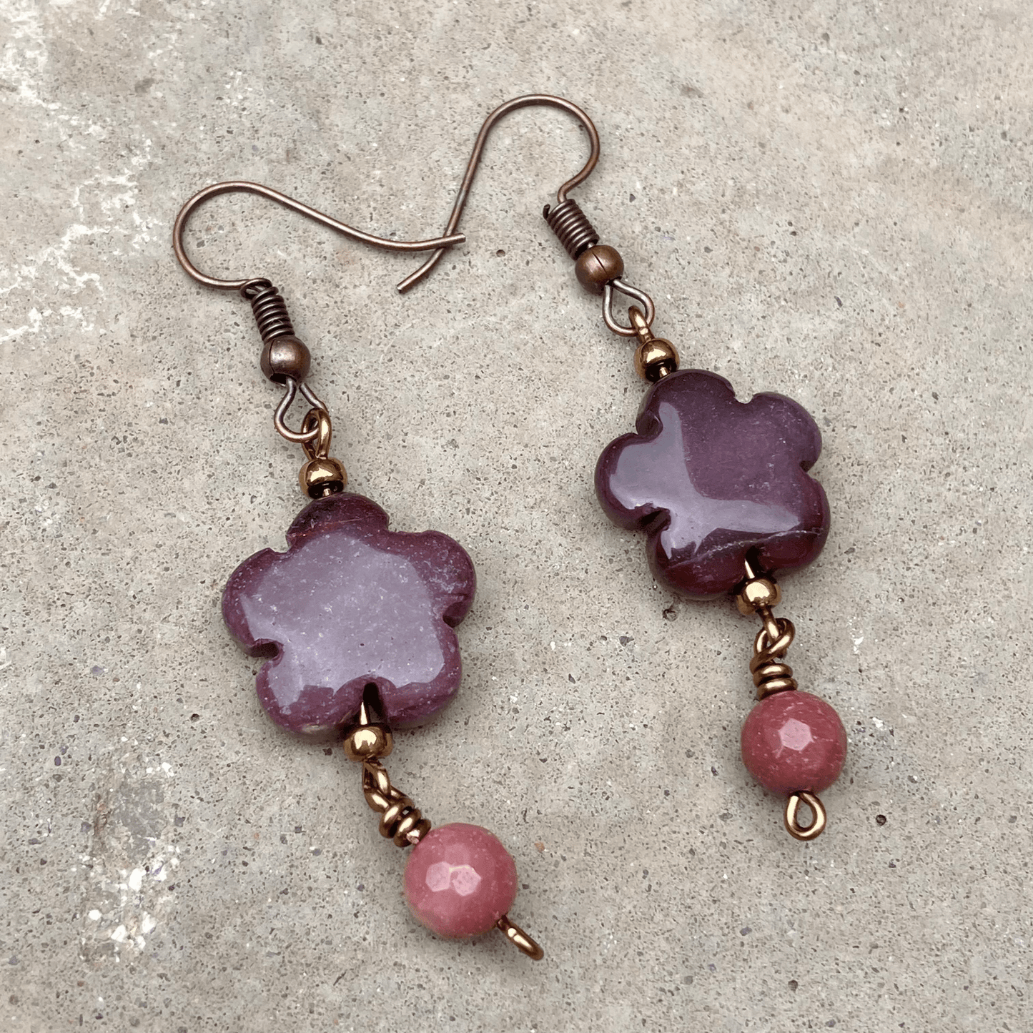 Earrings 8 Mookaite Flower Earrings Jewelz Galore Handmade Mookaite Gemstone Flower Earrings | Jewelz Galore | jewellery