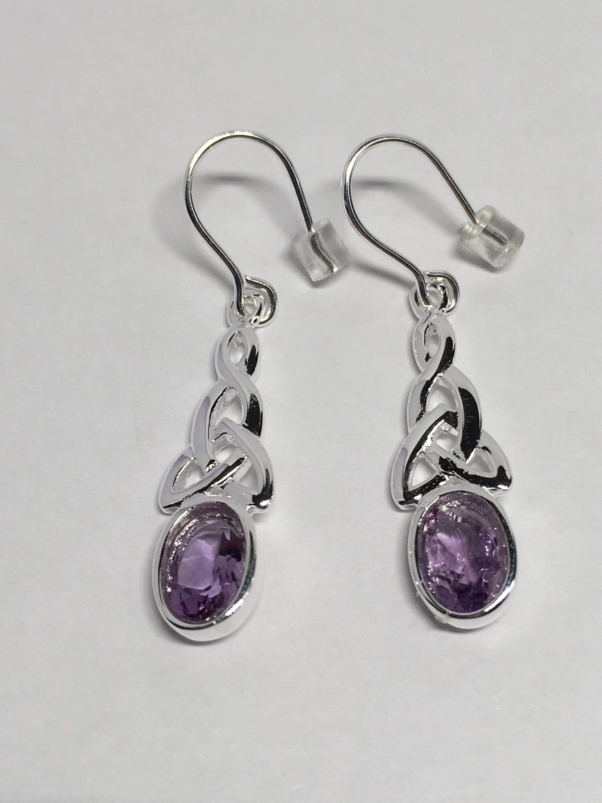 Earrings Amethyst Sterling Silver Celtic Gemstone Earrings Jewelz Galore Celtic Gemstone Earrings | Jewelz Galore | Jewellery