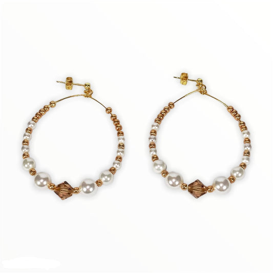 Earrings Pearl Hoop Earrings Jewelz Galore Pearl Hoop Earrings | Jewelz Galore | Artisan Jewellery | Cambridge UK