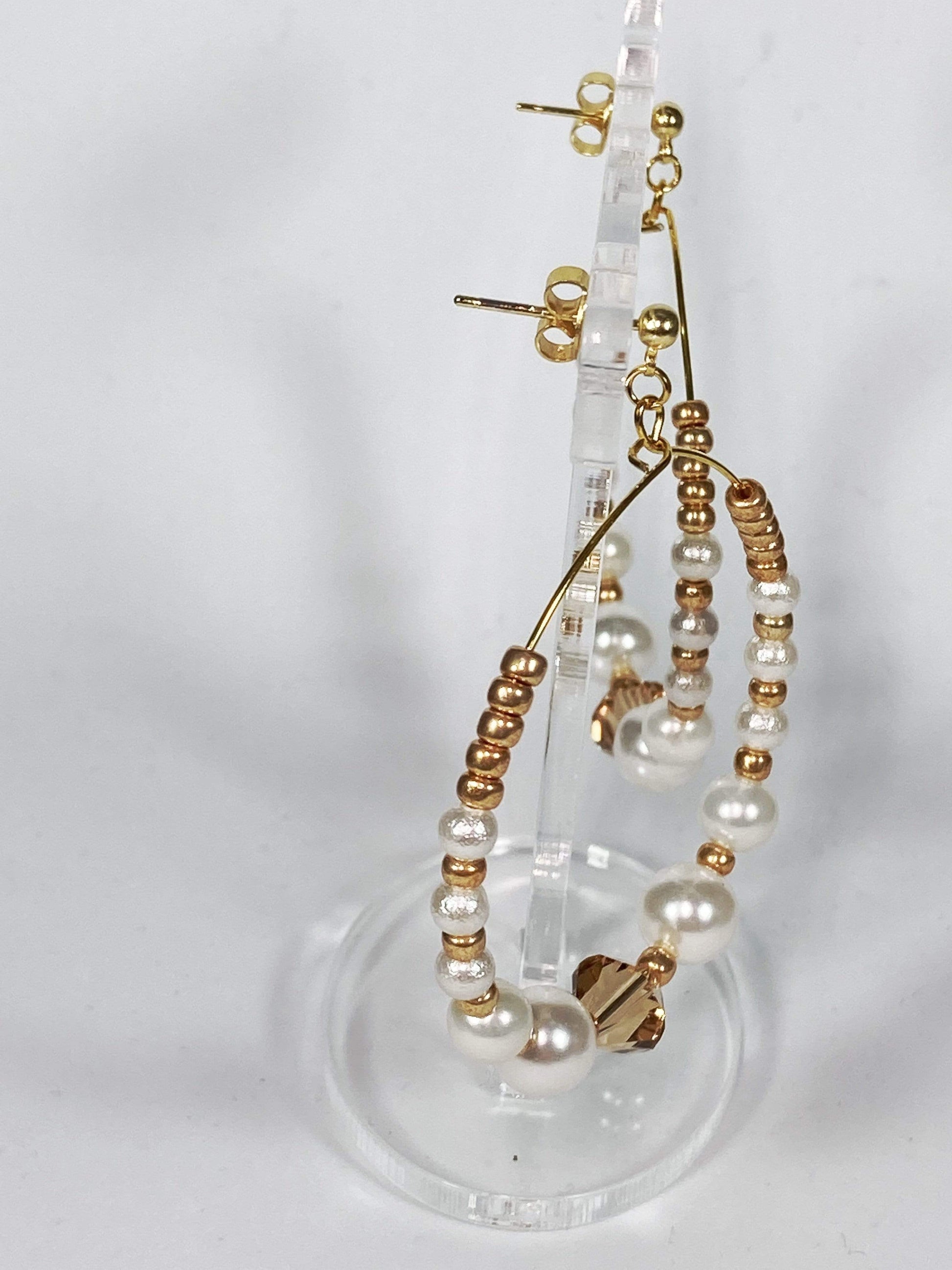 Earrings Pearl Hoop Earrings Jewelz Galore Pearl Hoop Earrings | Jewelz Galore | Artisan Jewellery | Cambridge UK