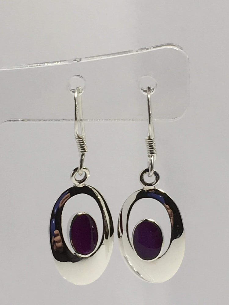 Purple Oval Earrings