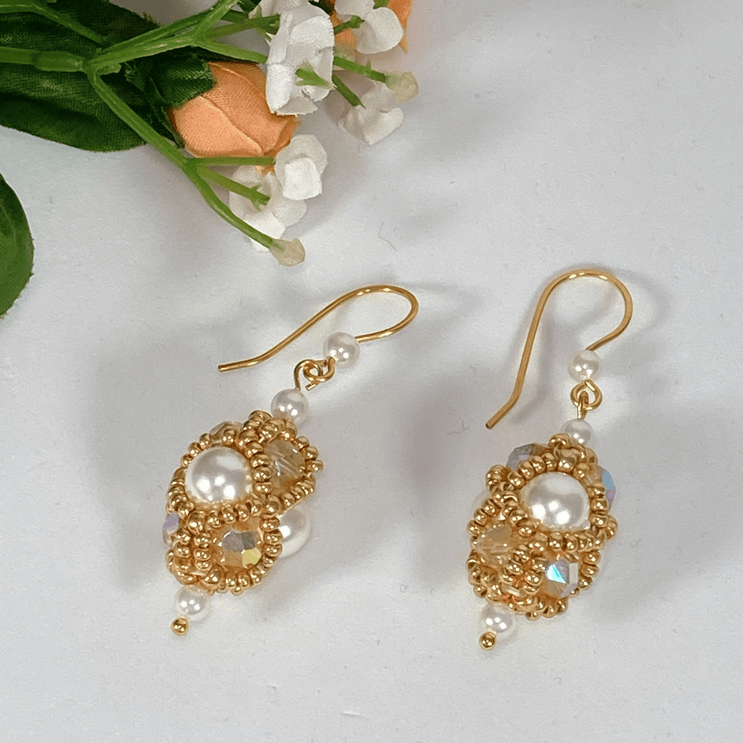Earrings Shell Pearl Netted Earrings Jewelz Galore Shell Pearl Netted Earrings | Jewelz Galore | Artisan Jewellery