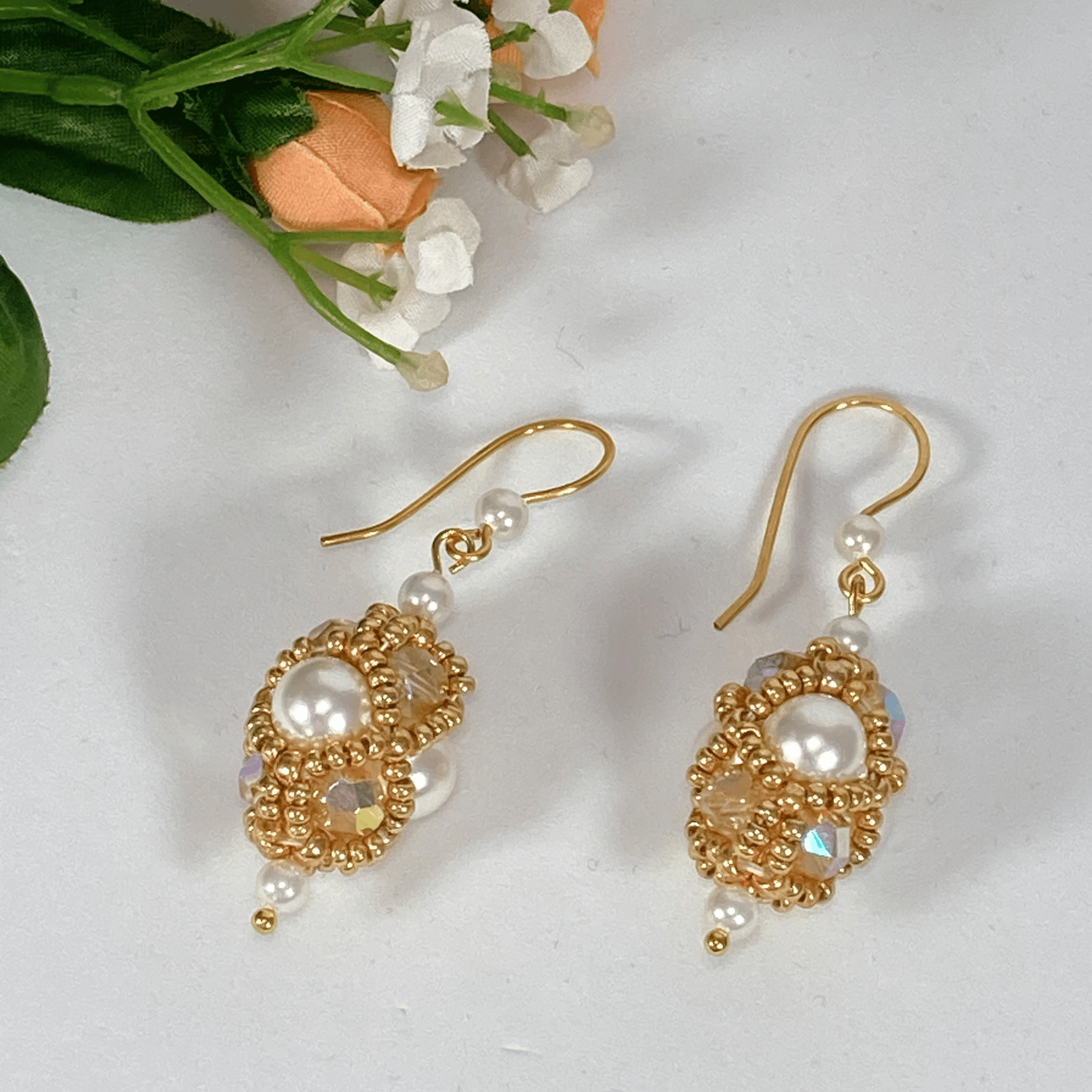 Earrings Shell Pearl Netted Earrings Jewelz Galore Shell Pearl Netted Earrings | Jewelz Galore | Artisan Jewellery