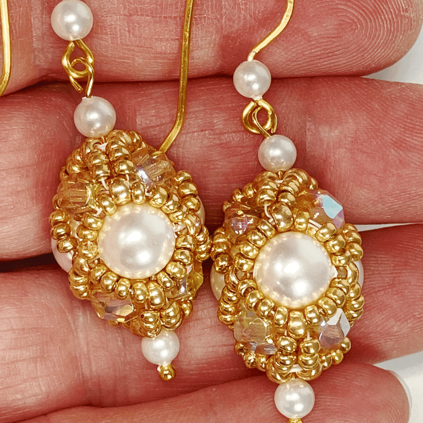 Earrings Shell Pearl Netted Earrings Jewelz Galore Shell Pearl Netted Earrings | Jewelz Galore | Artisan Jewellery