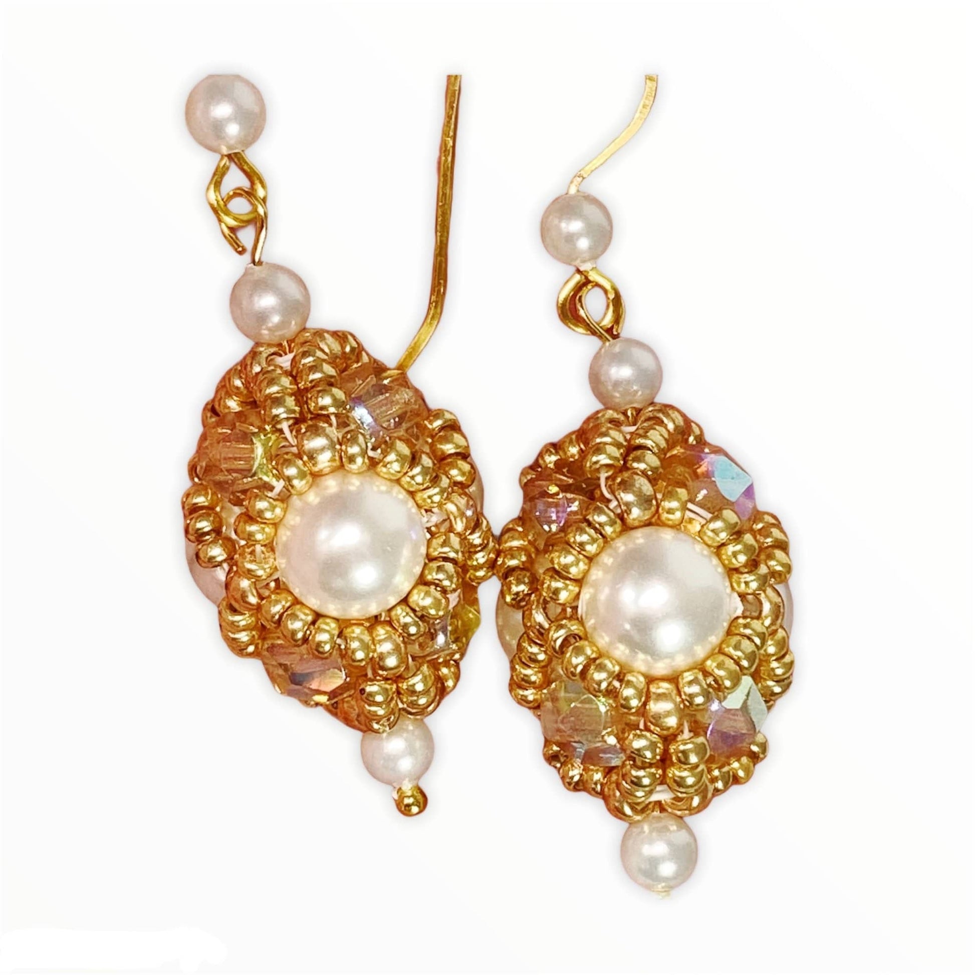 Earrings Shell Pearl Netted Earrings Jewelz Galore Shell Pearl Netted Earrings | Jewelz Galore | Artisan Jewellery