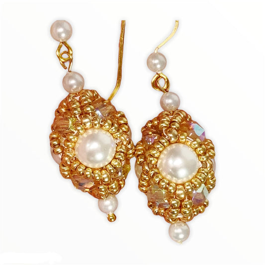 Earrings Shell Pearl Netted Earrings Jewelz Galore Shell Pearl Netted Earrings | Jewelz Galore | Artisan Jewellery