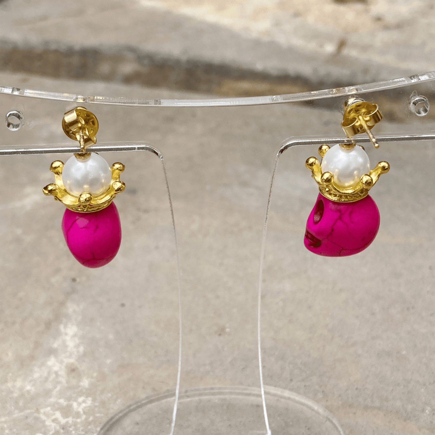 Earrings Skull Crown Stud Earrings Jewelz Galore Buy Skull Crown Stud Earrings | Jewelz Galore | Handmade Jewellery