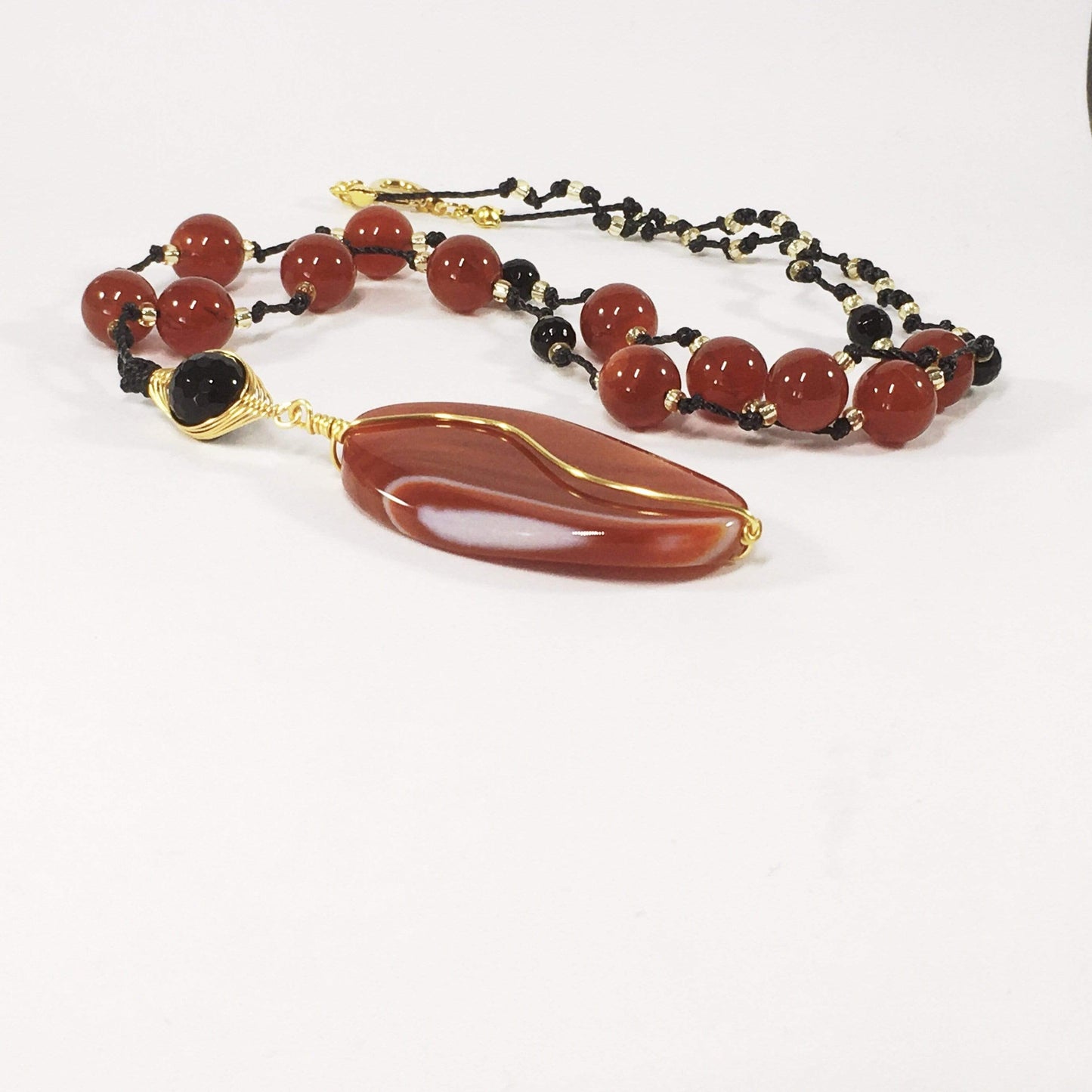Necklace Agate Knotted Pendant Necklace Jewelz Galore Agate Gemstone Knotted Pendant Necklace | Jewelz Galore | Jewellery