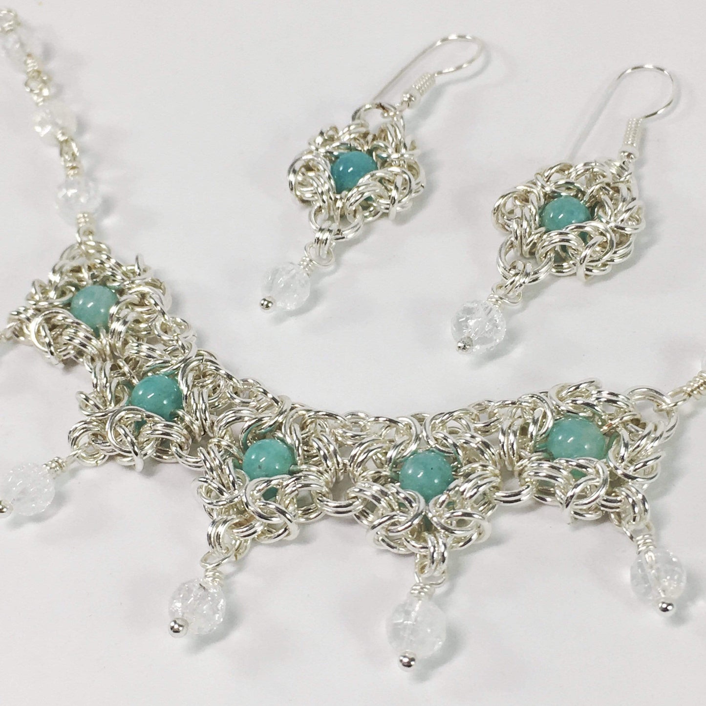 Necklace Amazonite Romanov Chainmaille Set Jewelz Galore Amazonite Romonov Chainmaille Necklace Set | Jewelz Galore | Jewellery