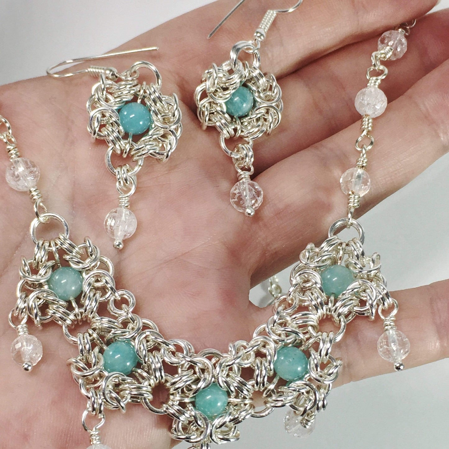Necklace Amazonite Romanov Chainmaille Set Jewelz Galore Amazonite Romonov Chainmaille Necklace Set | Jewelz Galore | Jewellery