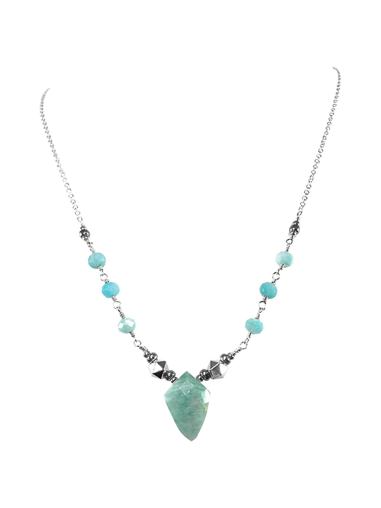Handmade Sterling Silver Amazonite Gemstone Necklace