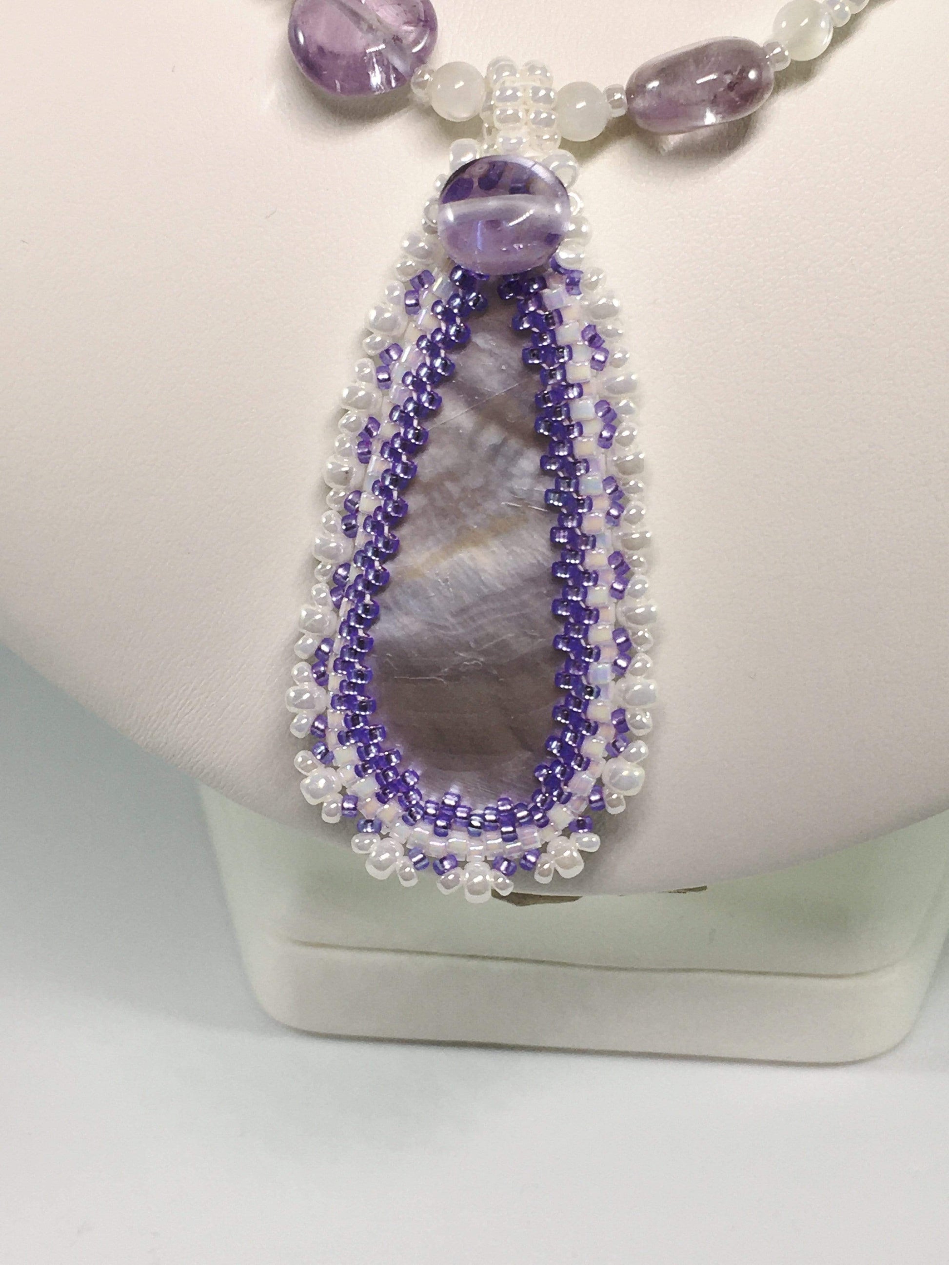 Necklace Amethyst And Mother Of Pearl Necklace Jewelz Galore Handmade Mother Of Pearl Necklace | Jewelz Galore | Jewellery Online