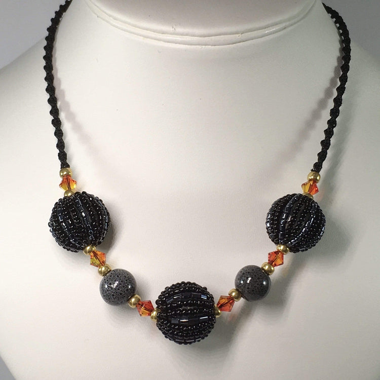 Handmade Beaded Macrame Necklace