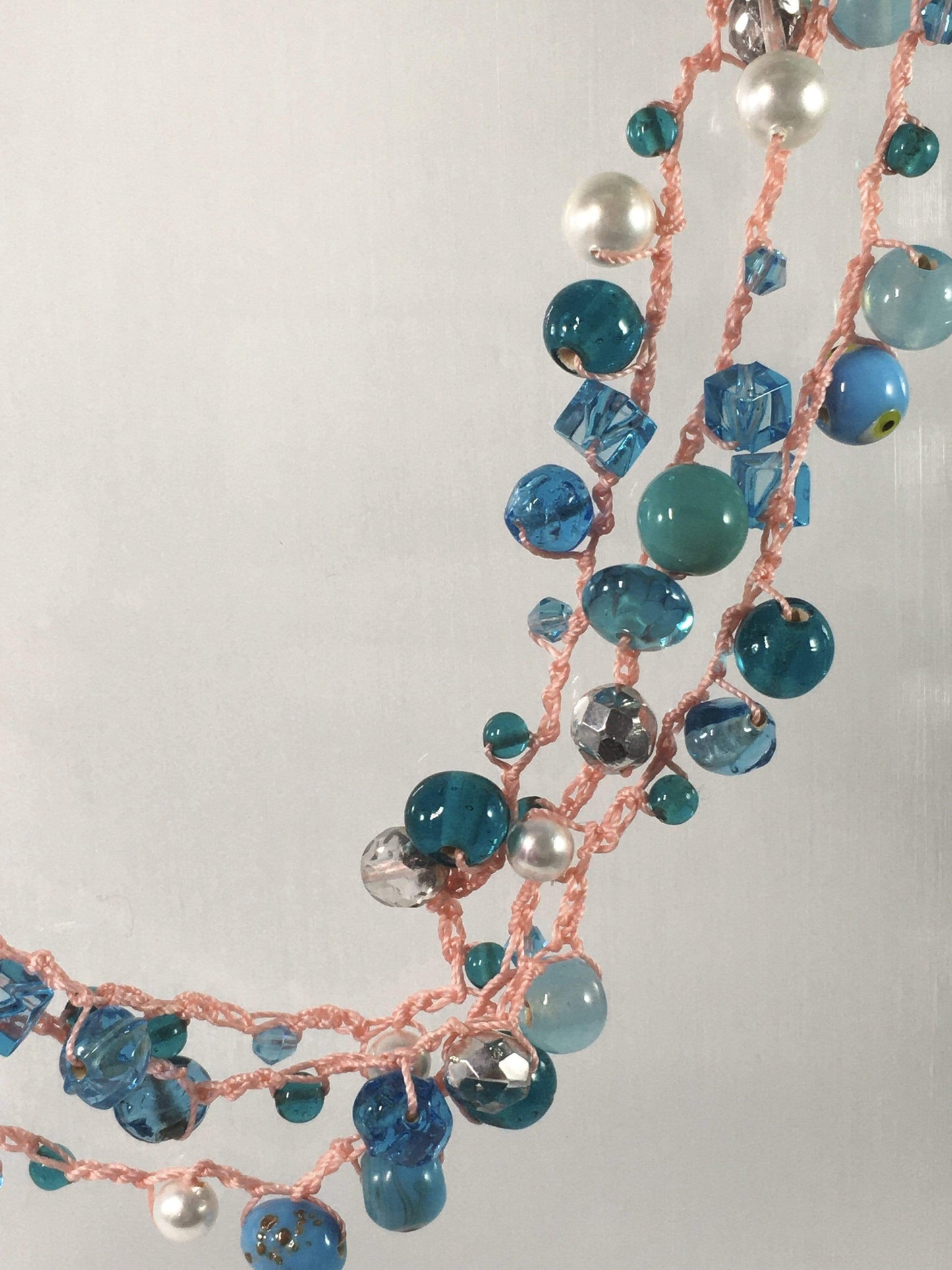 Necklace Blue Beaded Crochet Necklace Jewelz Galore Blue Beaded Crochet Necklace | Jewelz Galore | Handmade Jewellery