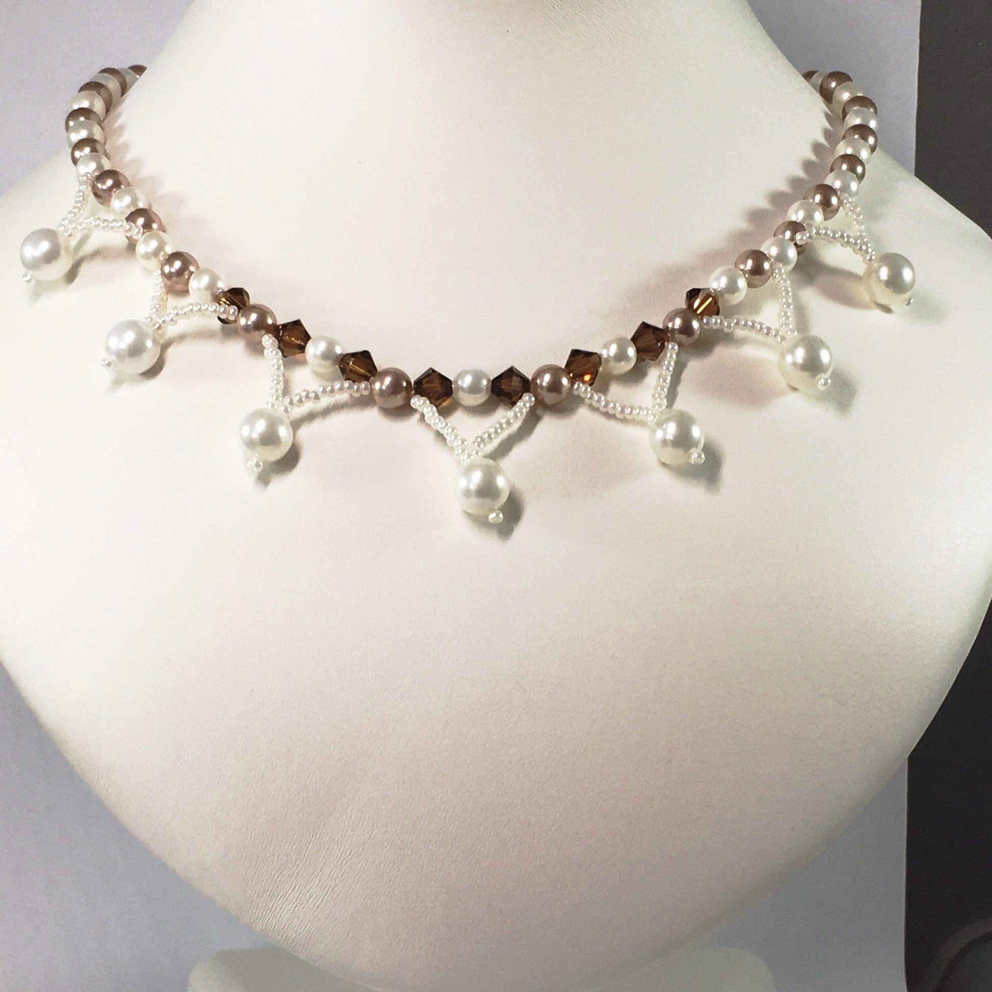 Necklace Coffee And Cream Shell Pearl Bridal Necklace Set Jewelz Galore Sterling Silver Shell Pearl Bridal Set | Jewelz Galore | Jewellery