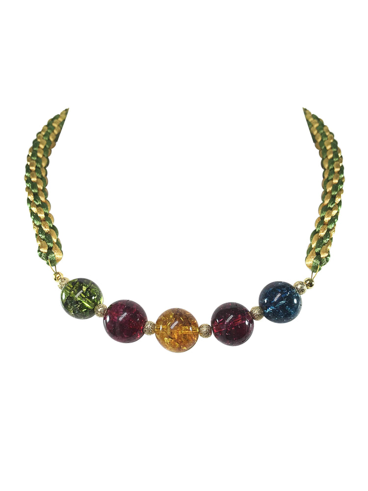Handmade Multi Coloured Quartz Gemstone Kumihimo Necklace | Jewelz Galore