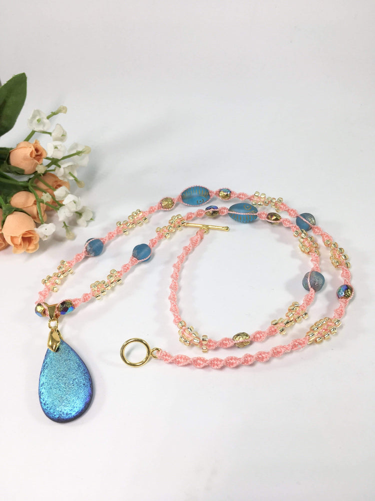 Czech Bead Macrame Necklace