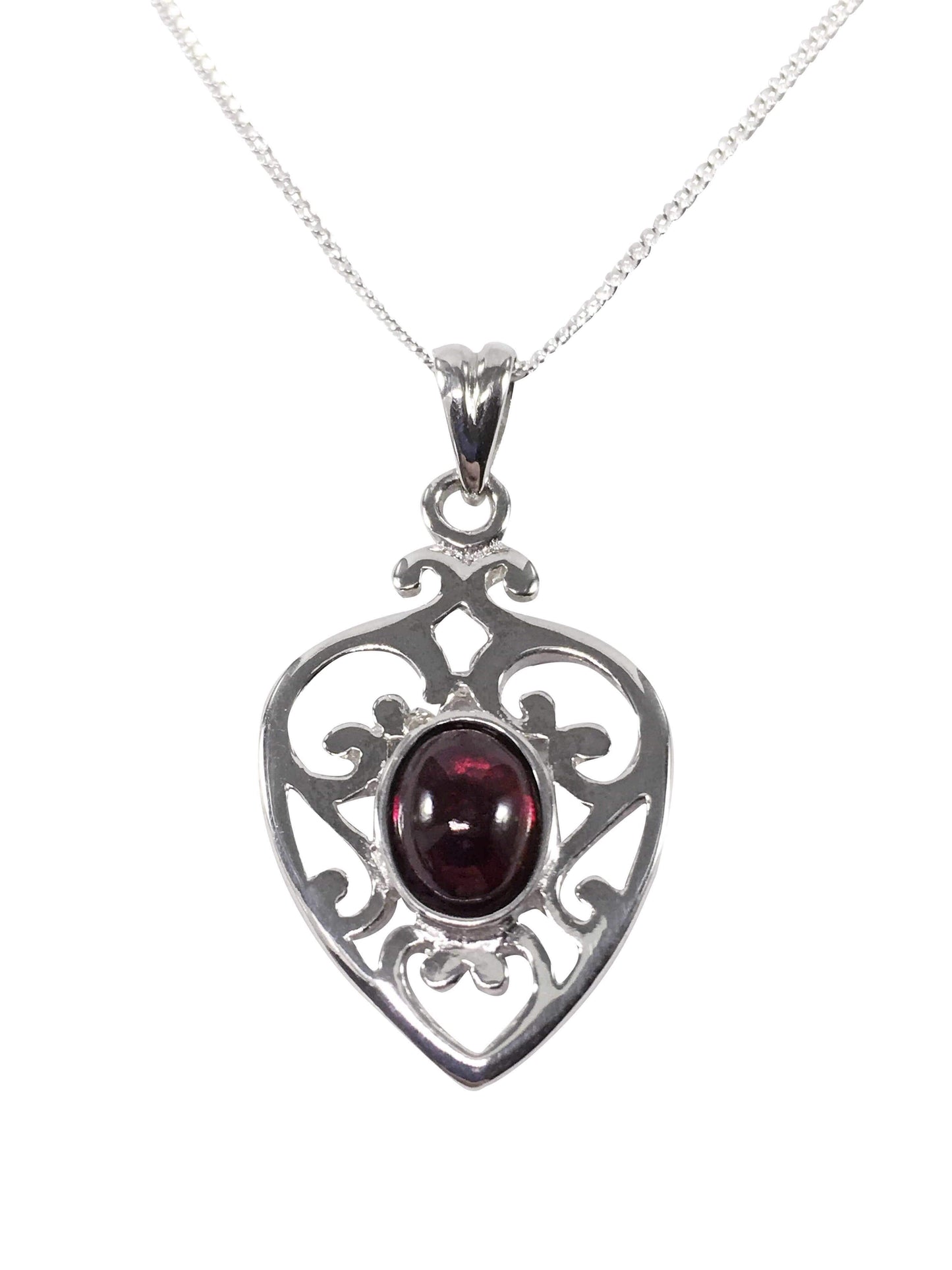 Necklace Garnet Filigree Heart Necklace Jewelz Galore Garnet Heart Necklace | Jewelz Galore | Jewellery