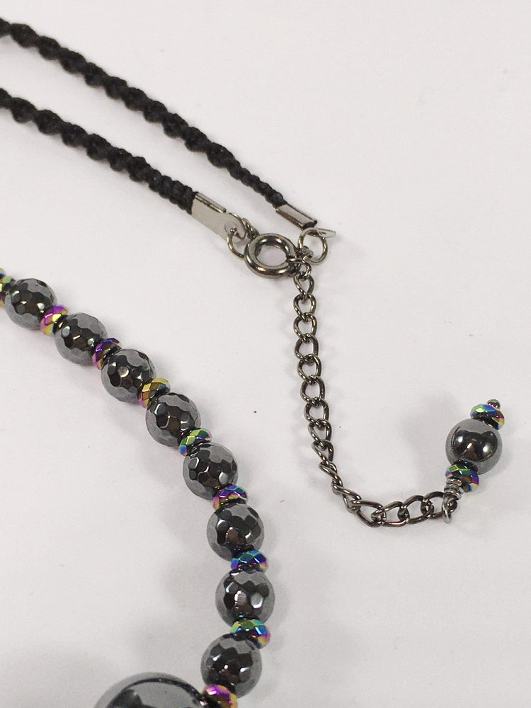 Handmade Hematite Gemstone Macrame Necklace