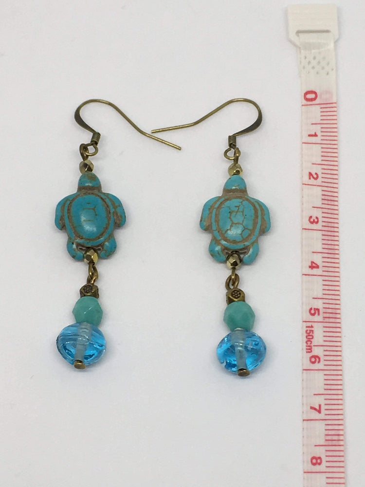 Howlite Turtle Necklace And Earring Set
