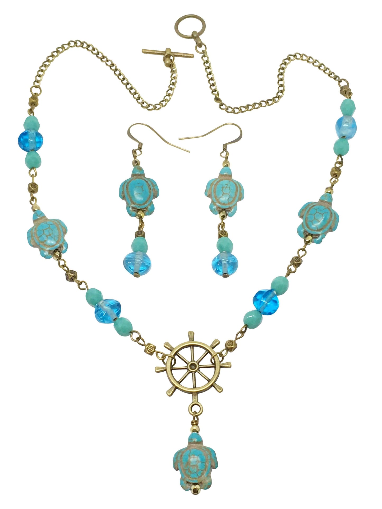 Necklace Howlite Turtle Necklace And Earring Set Jewelz Galore Howlite Turtle Necklace Set | Jewelz Galore | Jewellery