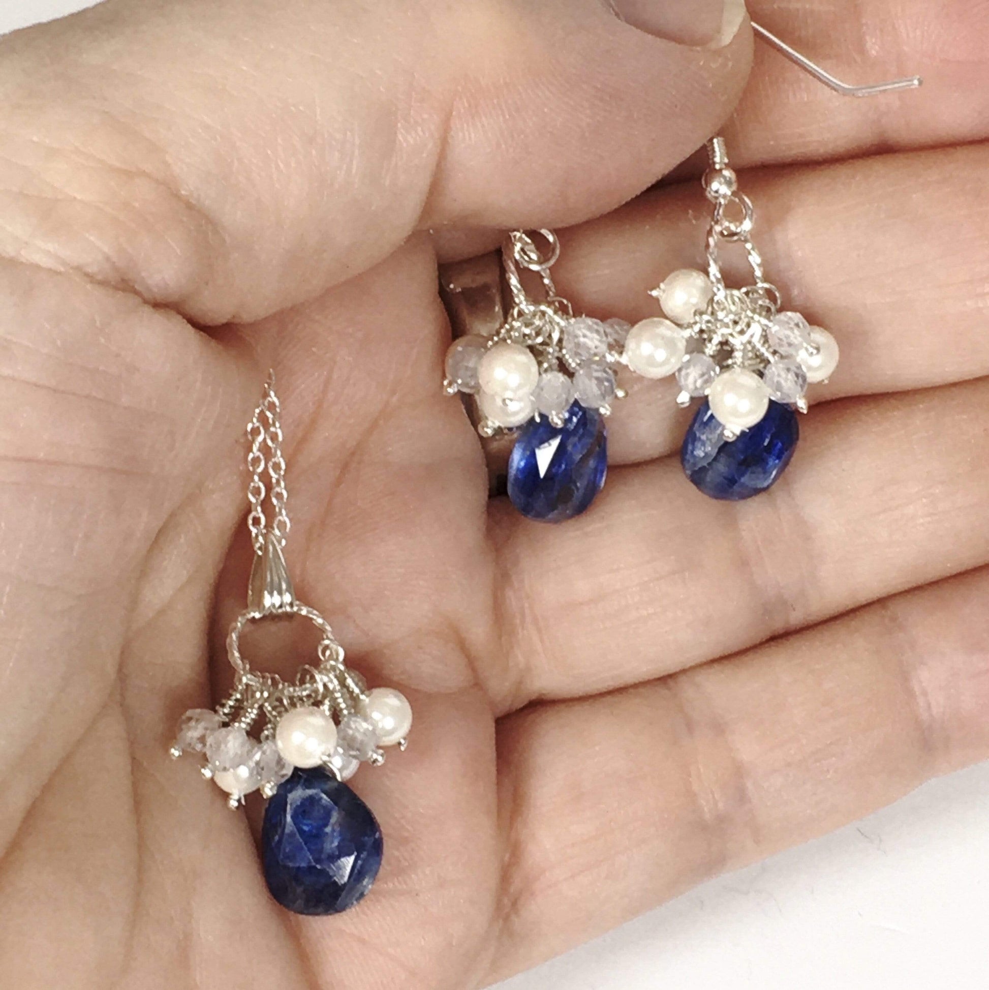 Necklace Kyanite And Zircon Cluster Necklace Set Jewelz Galore Kyanite And Zircon Cluster Necklace Set | Jewelz Galore | Jewellery