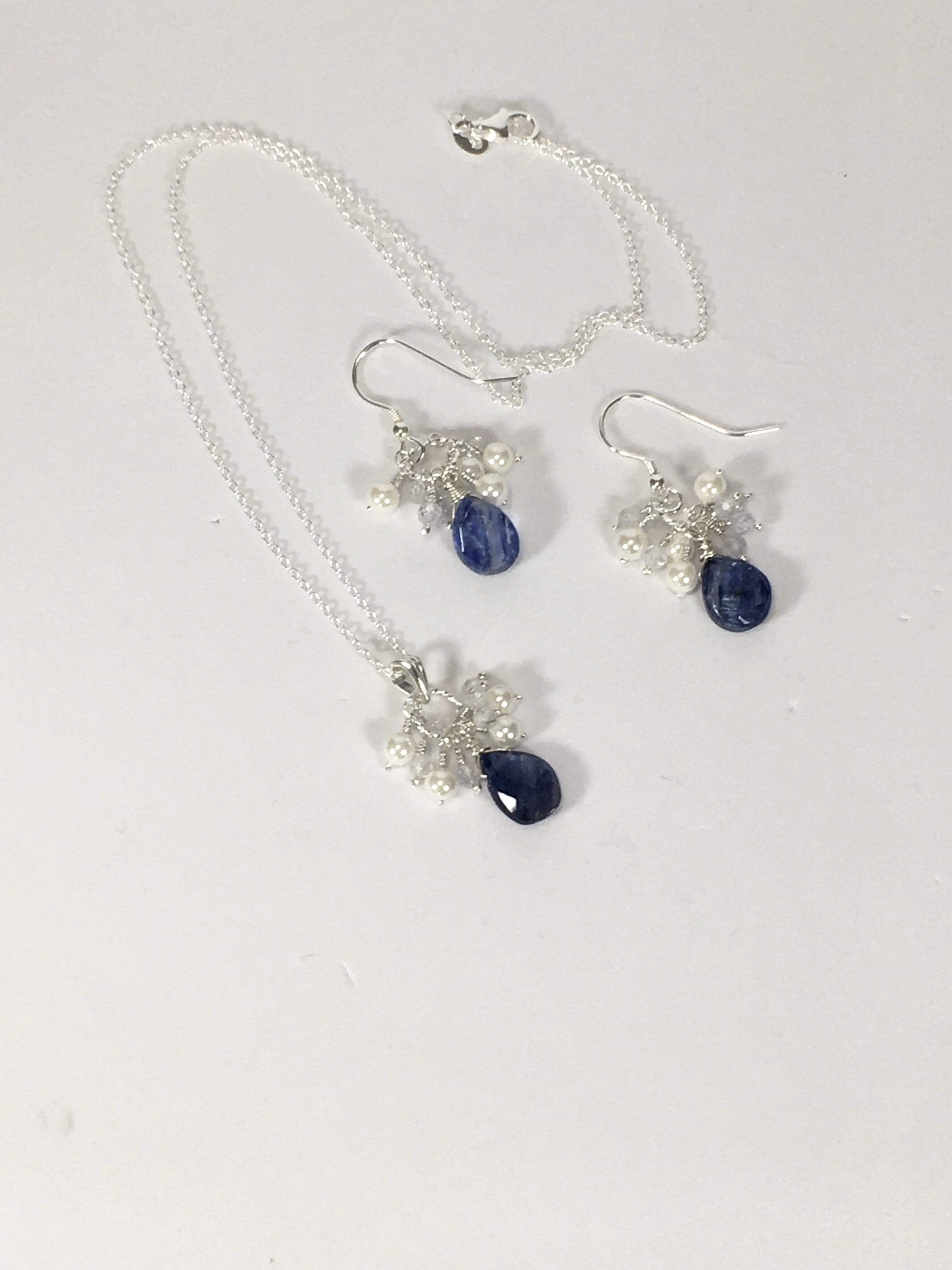 Necklace Kyanite And Zircon Cluster Necklace Set Jewelz Galore Kyanite And Zircon Cluster Necklace Set | Jewelz Galore | Jewellery