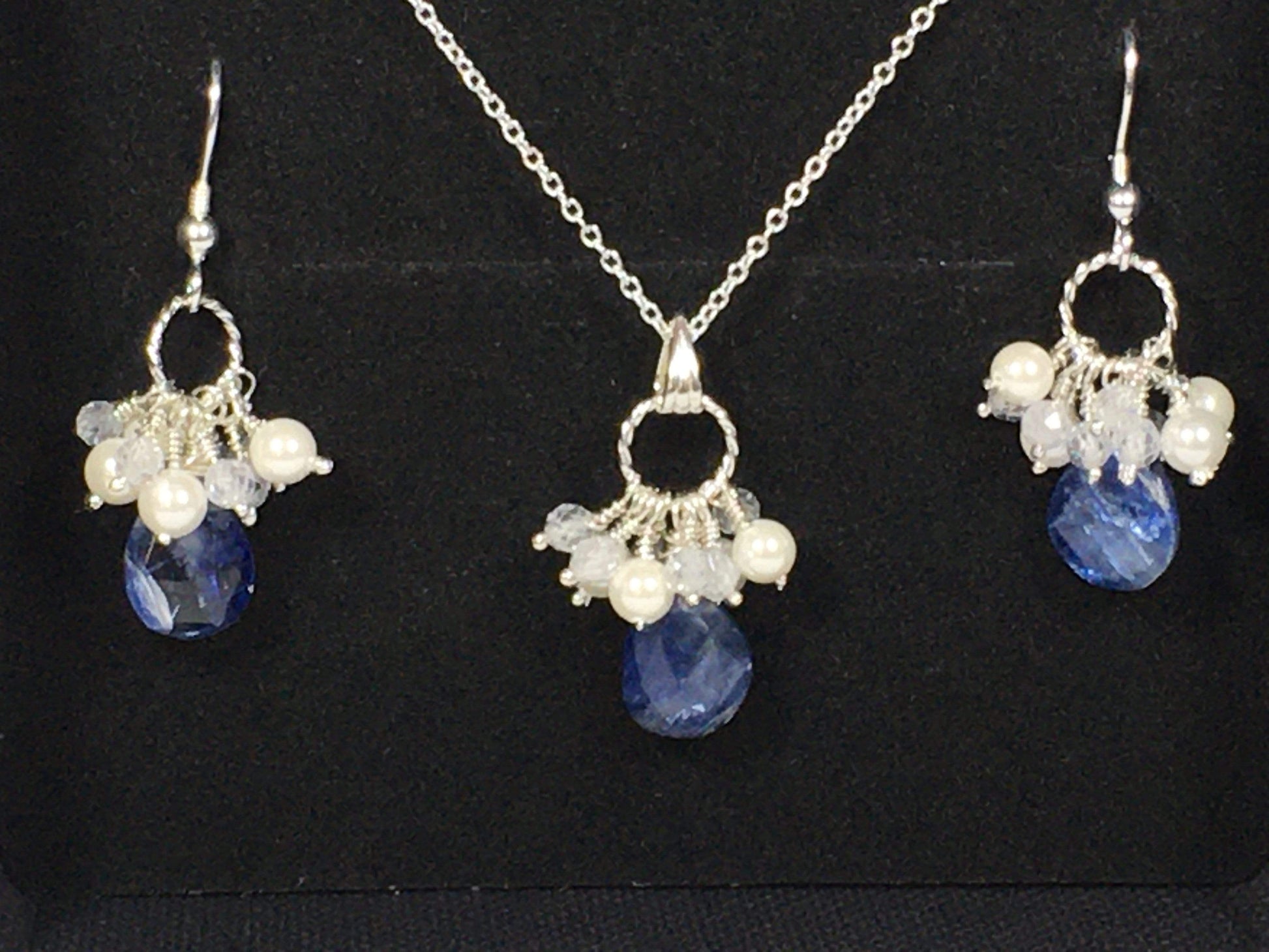 Necklace Kyanite And Zircon Cluster Necklace Set Jewelz Galore Kyanite And Zircon Cluster Necklace Set | Jewelz Galore | Jewellery