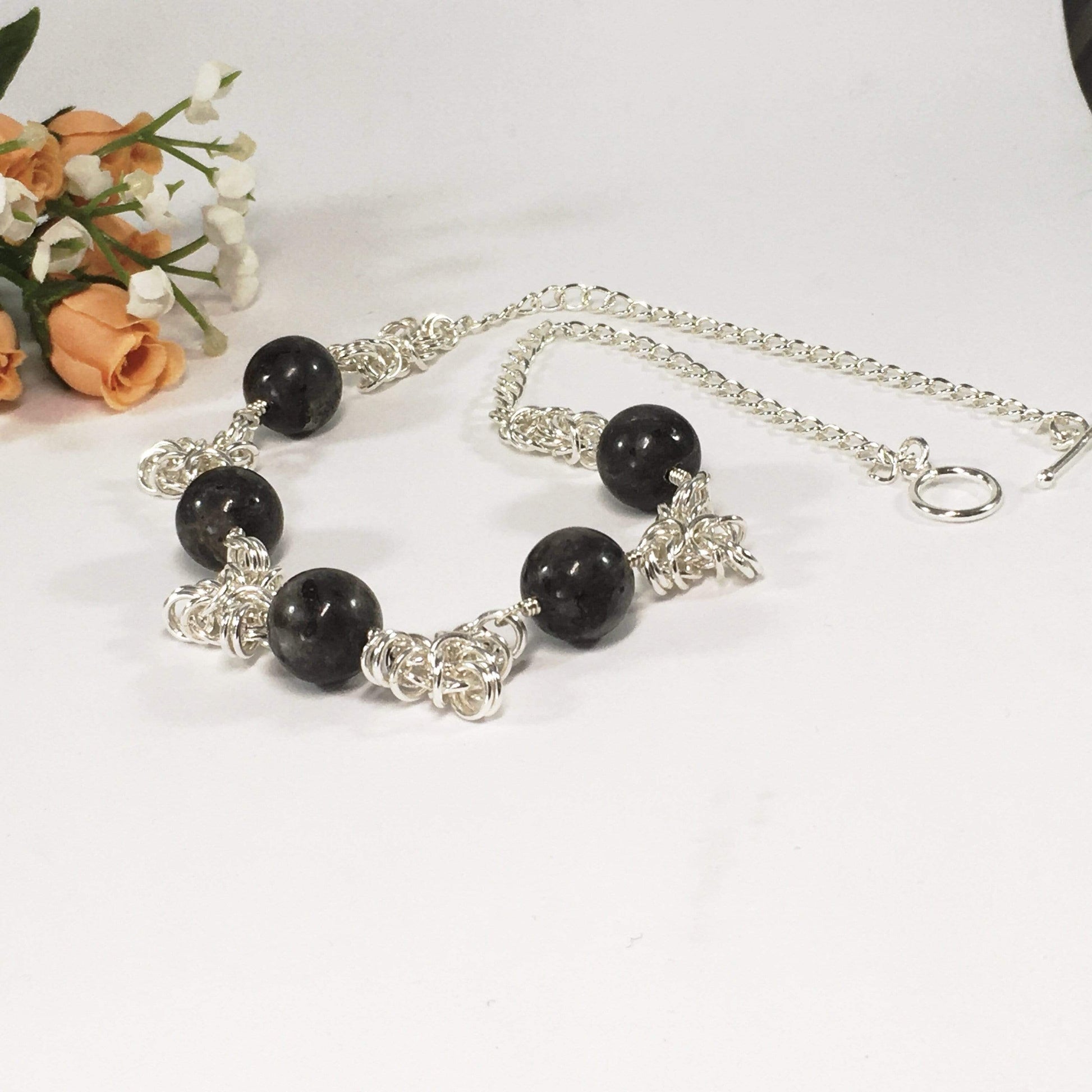 Necklace Larvakite Chainmaille Necklace Jewelz Galore Larvakite Chainmaille Necklace | Jewelz Galore | Jewellery