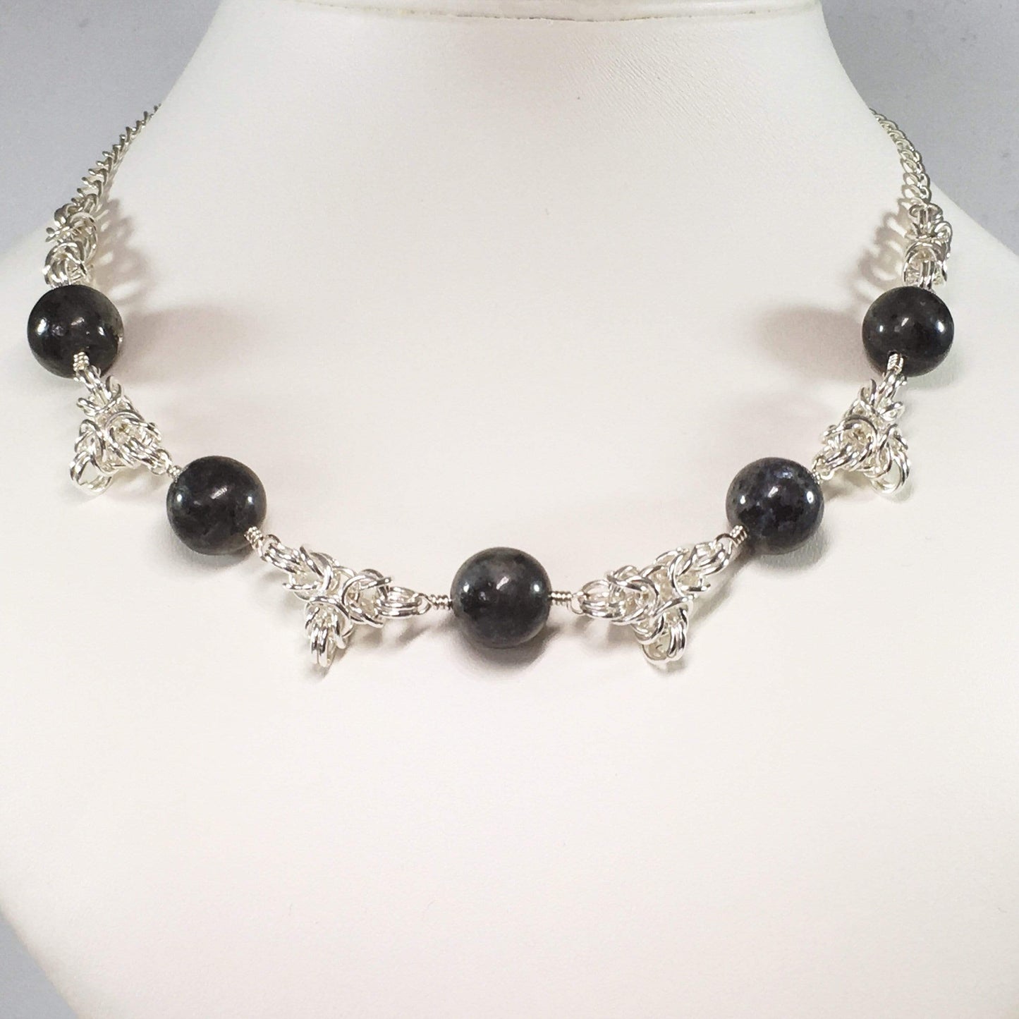 Necklace Larvakite Chainmaille Necklace Jewelz Galore Larvakite Chainmaille Necklace | Jewelz Galore | Jewellery