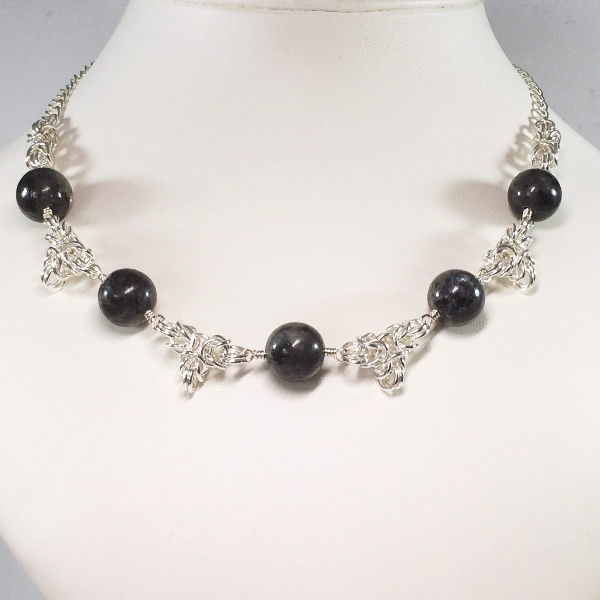 Necklace Larvakite Chainmaille Necklace Jewelz Galore Larvakite Chainmaille Necklace | Jewelz Galore | Jewellery