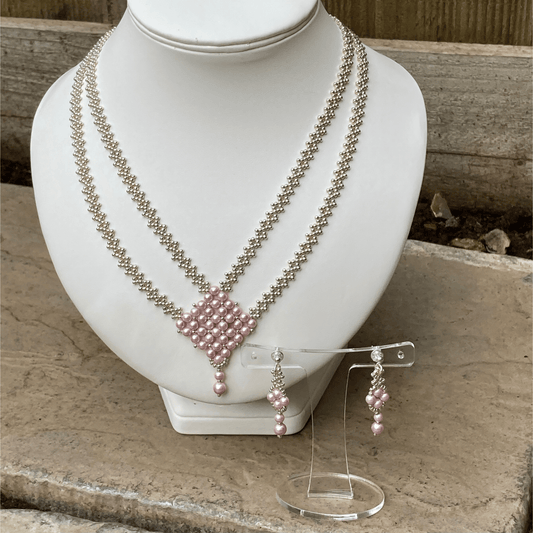 Necklace Lilac Beaded Bridal Necklace Set Jewelz Galore Shell Pearl Bridal Necklace Set | Jewelz Galore | Handmade Jewellery
