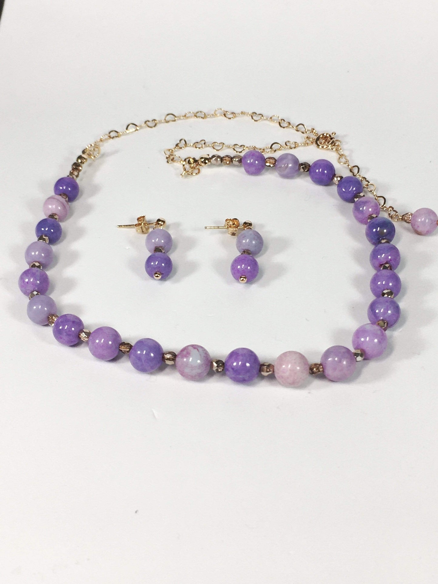 Necklace Lilac Peruvian Opal Necklace Set Jewelz Galore Lilac Peruvian Opal Necklace Set | Jewelz Galore | Artisan Jewellery