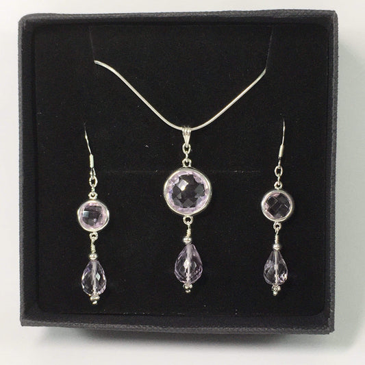 Necklace Pink Amethyst Necklace Set Jewelz Galore Pink Amethyst Necklace Set | Jewelz Galore | Jewellery