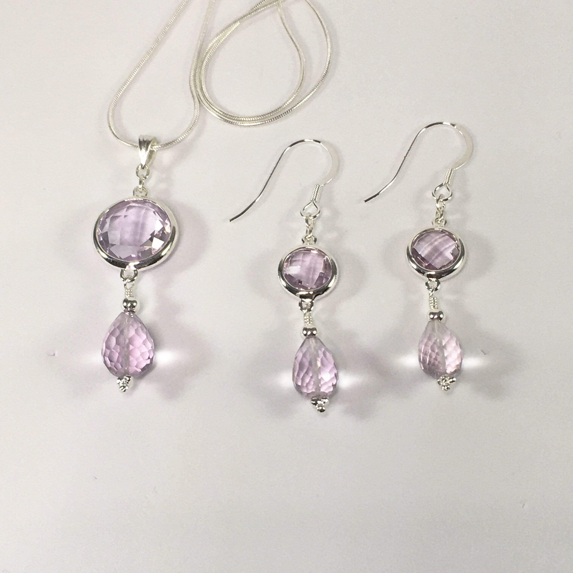 Necklace Pink Amethyst Necklace Set Jewelz Galore Pink Amethyst Necklace Set | Jewelz Galore | Jewellery
