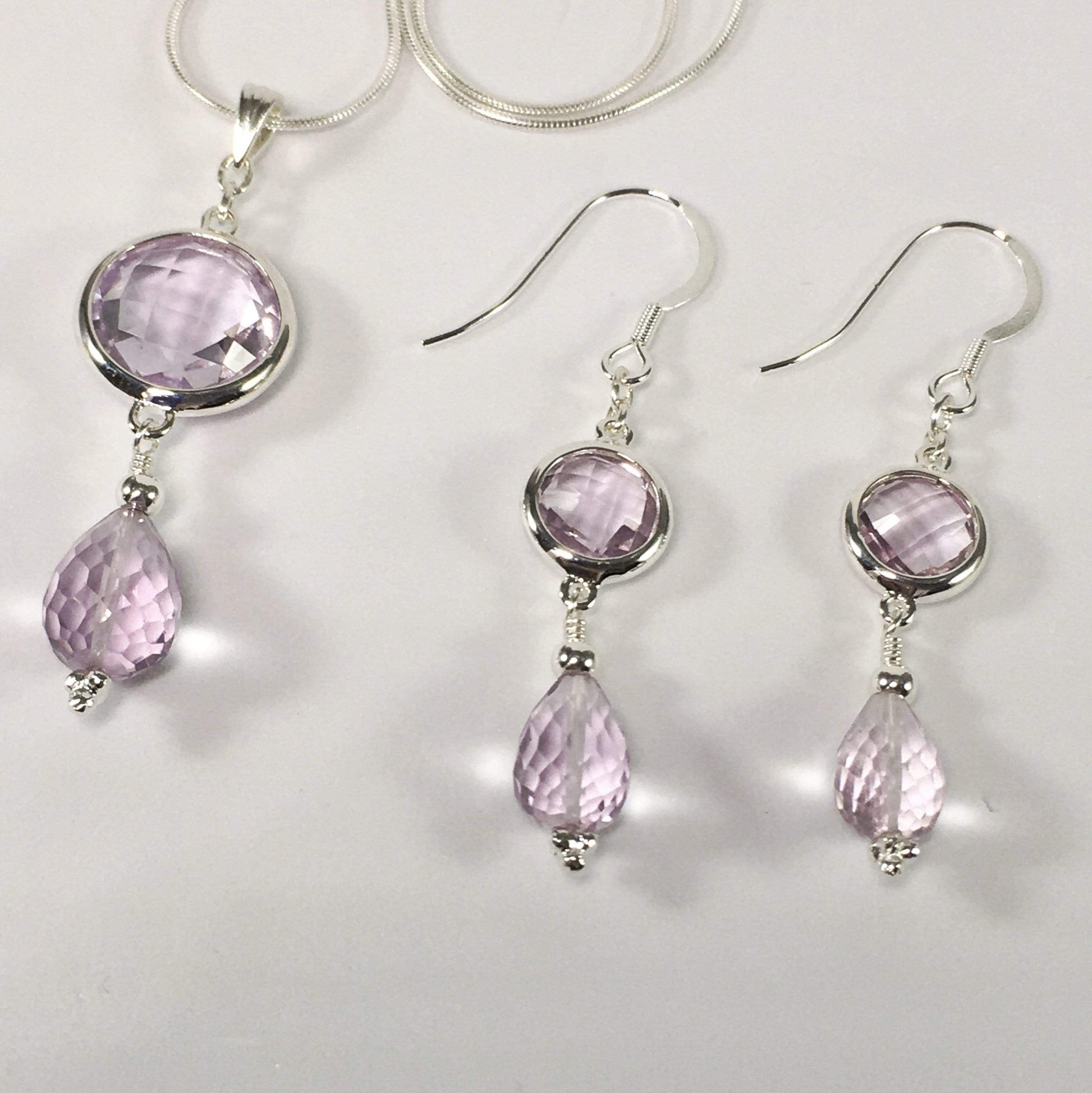 Necklace Pink Amethyst Necklace Set Jewelz Galore Pink Amethyst Necklace Set | Jewelz Galore | Jewellery