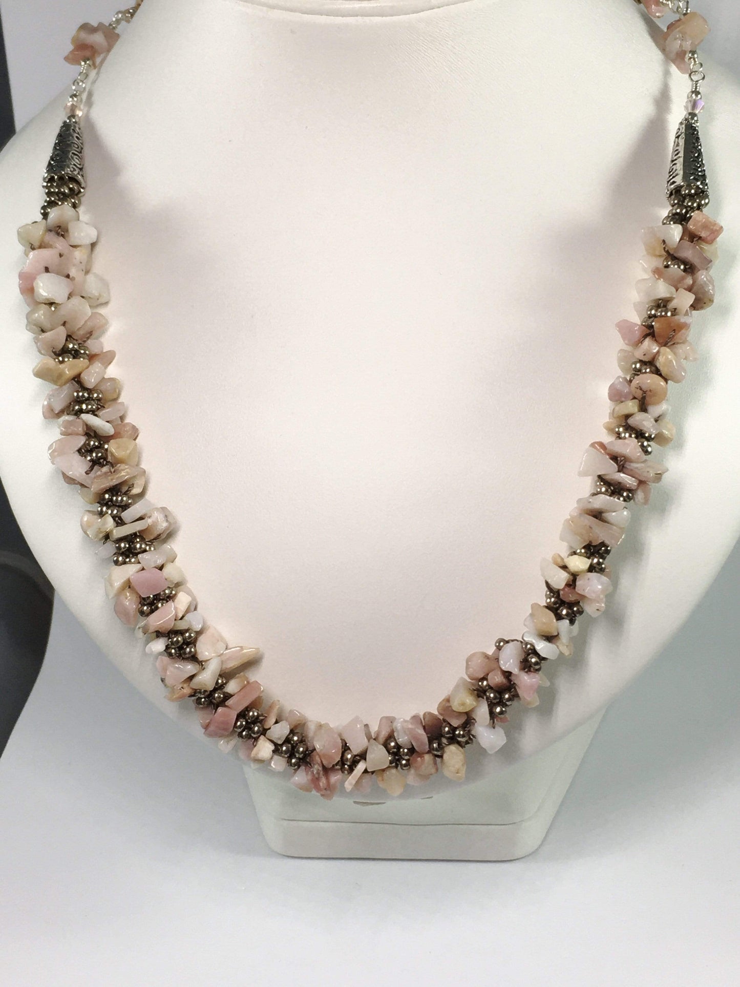 Necklace Pink Opal Kumihimo Necklace Jewelz Galore Pink Opal Kumihimo Necklace | Jewelz Galore | Jewellery
