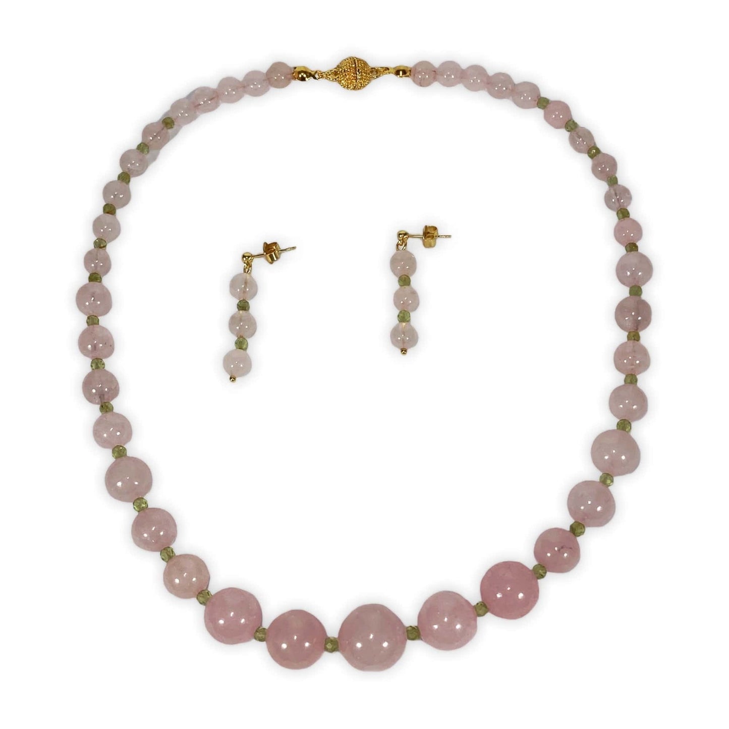 Necklace Rose Quartz And Peridot Necklace Set Jewelz Galore Rose Quartz And Peridot Necklace Set | Jewelz Galore | Cambridge UK