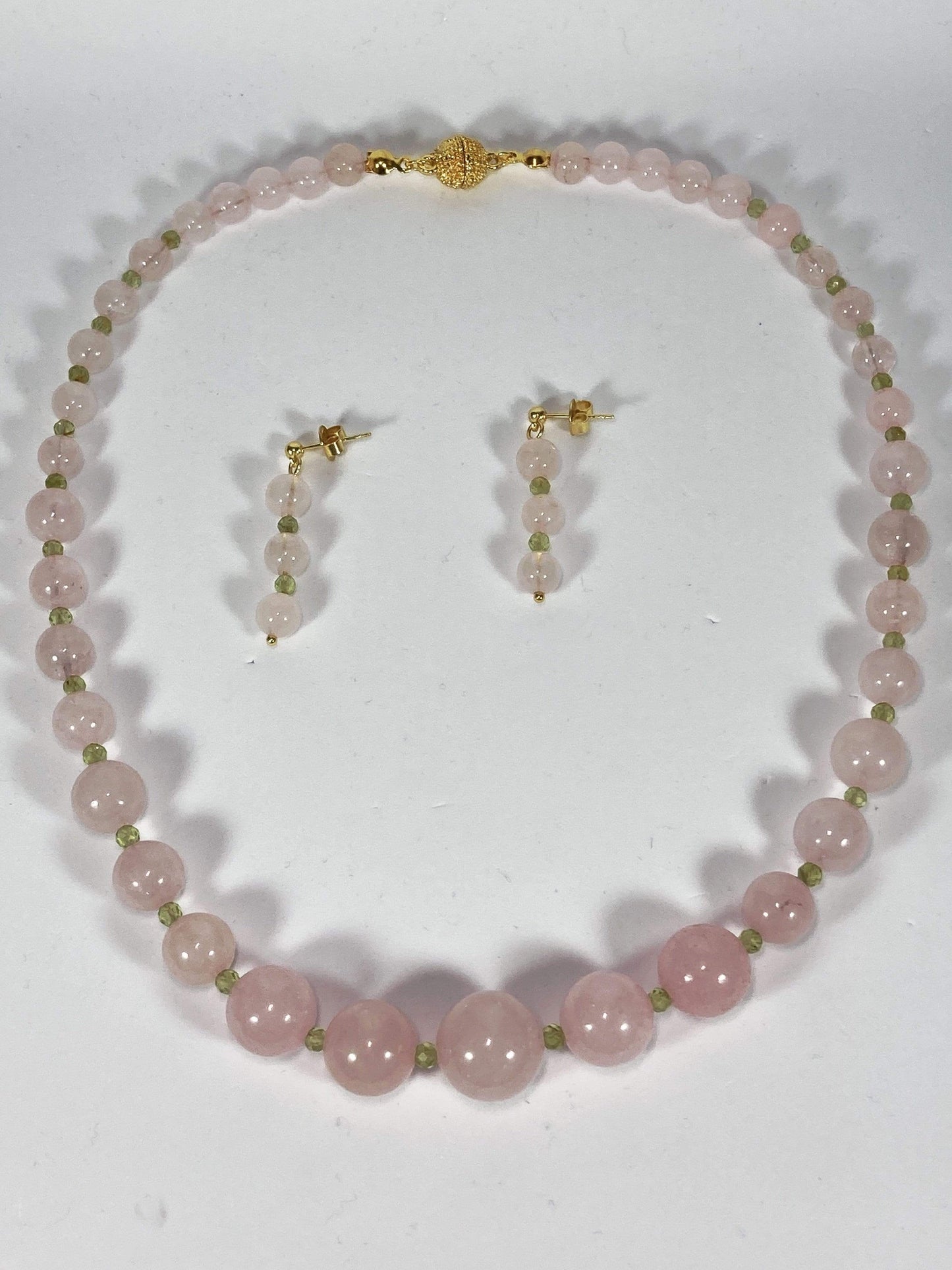 Necklace Rose Quartz And Peridot Necklace Set Jewelz Galore Rose Quartz And Peridot Necklace Set | Jewelz Galore | Cambridge UK