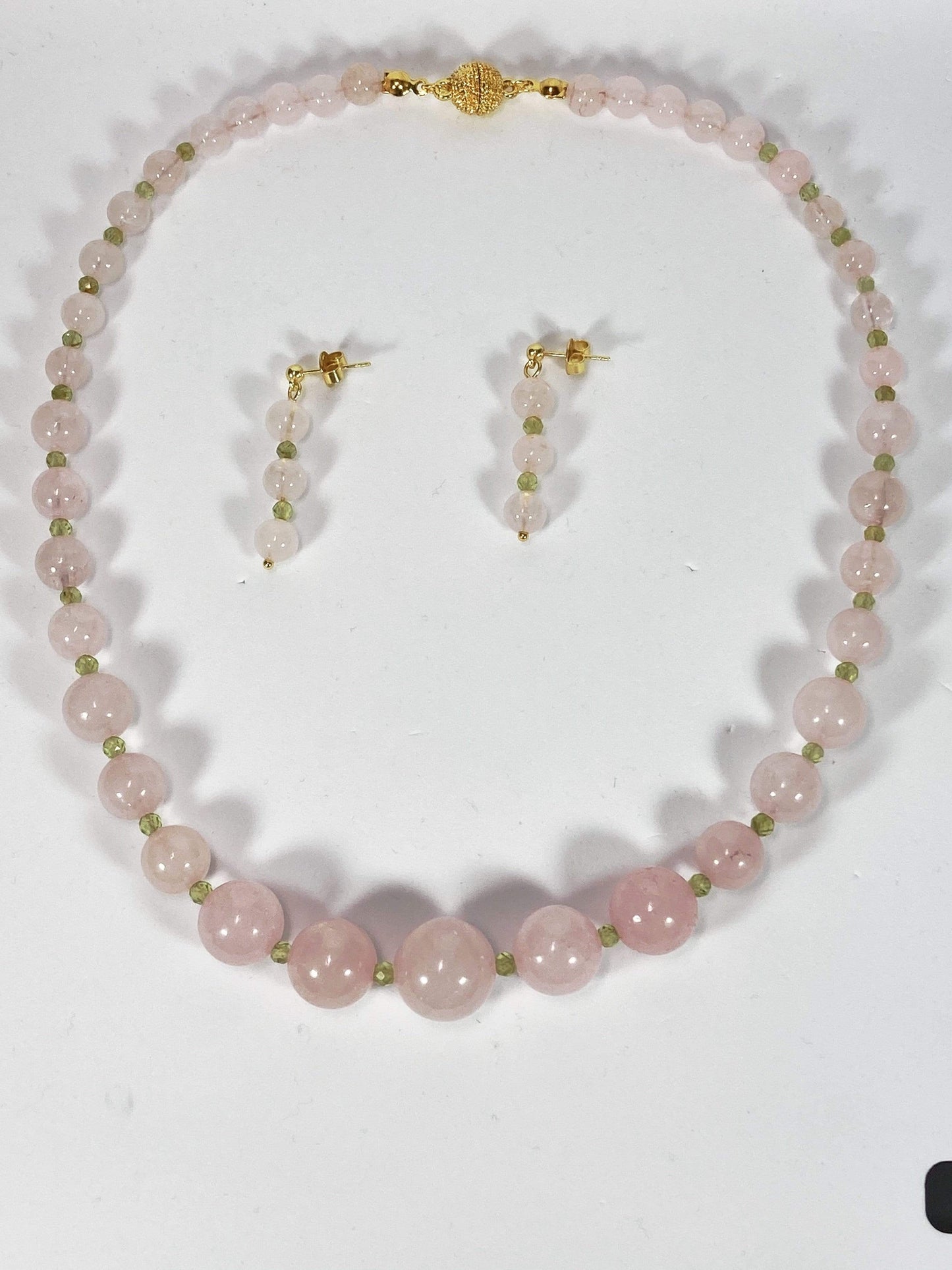 Necklace Rose Quartz And Peridot Necklace Set Jewelz Galore Rose Quartz And Peridot Necklace Set | Jewelz Galore | Cambridge UK