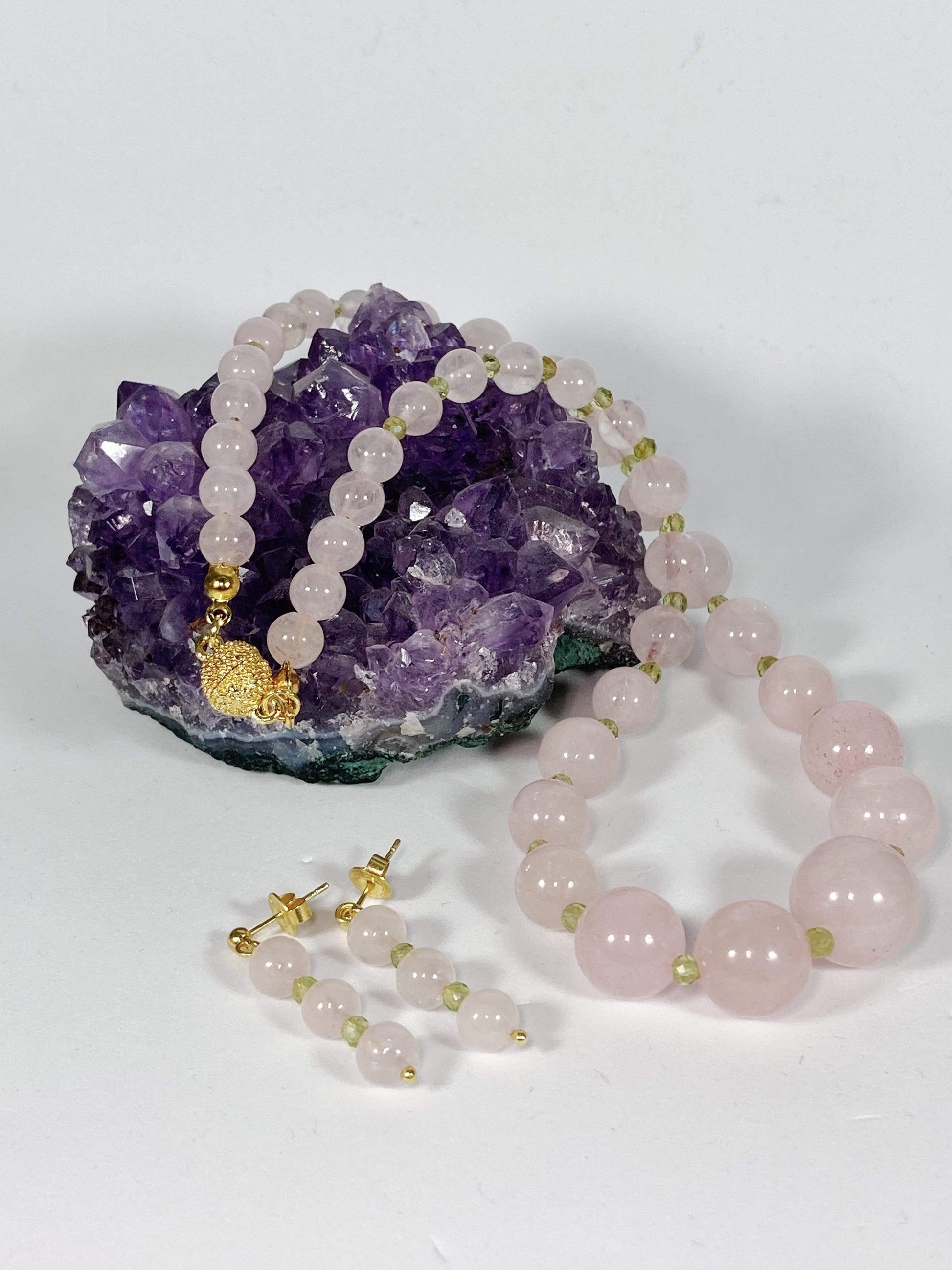 Necklace Rose Quartz And Peridot Necklace Set Jewelz Galore Rose Quartz And Peridot Necklace Set | Jewelz Galore | Cambridge UK
