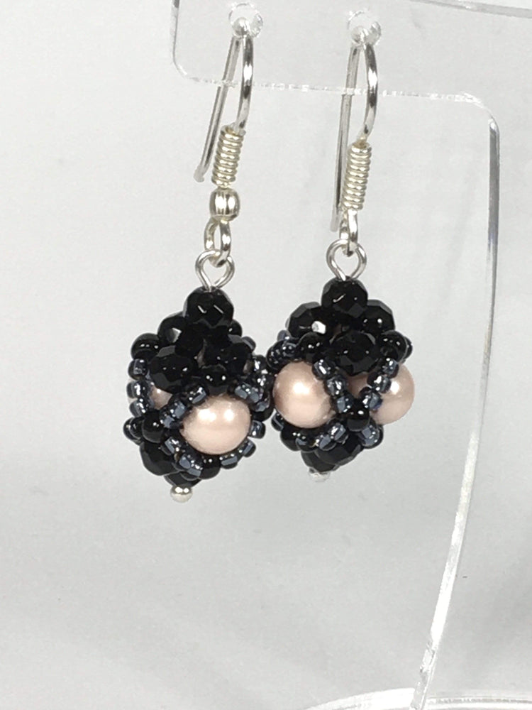 Handmade Shell Pearl Gemstone Criss Cross Beaded Kumihimo Necklace Set